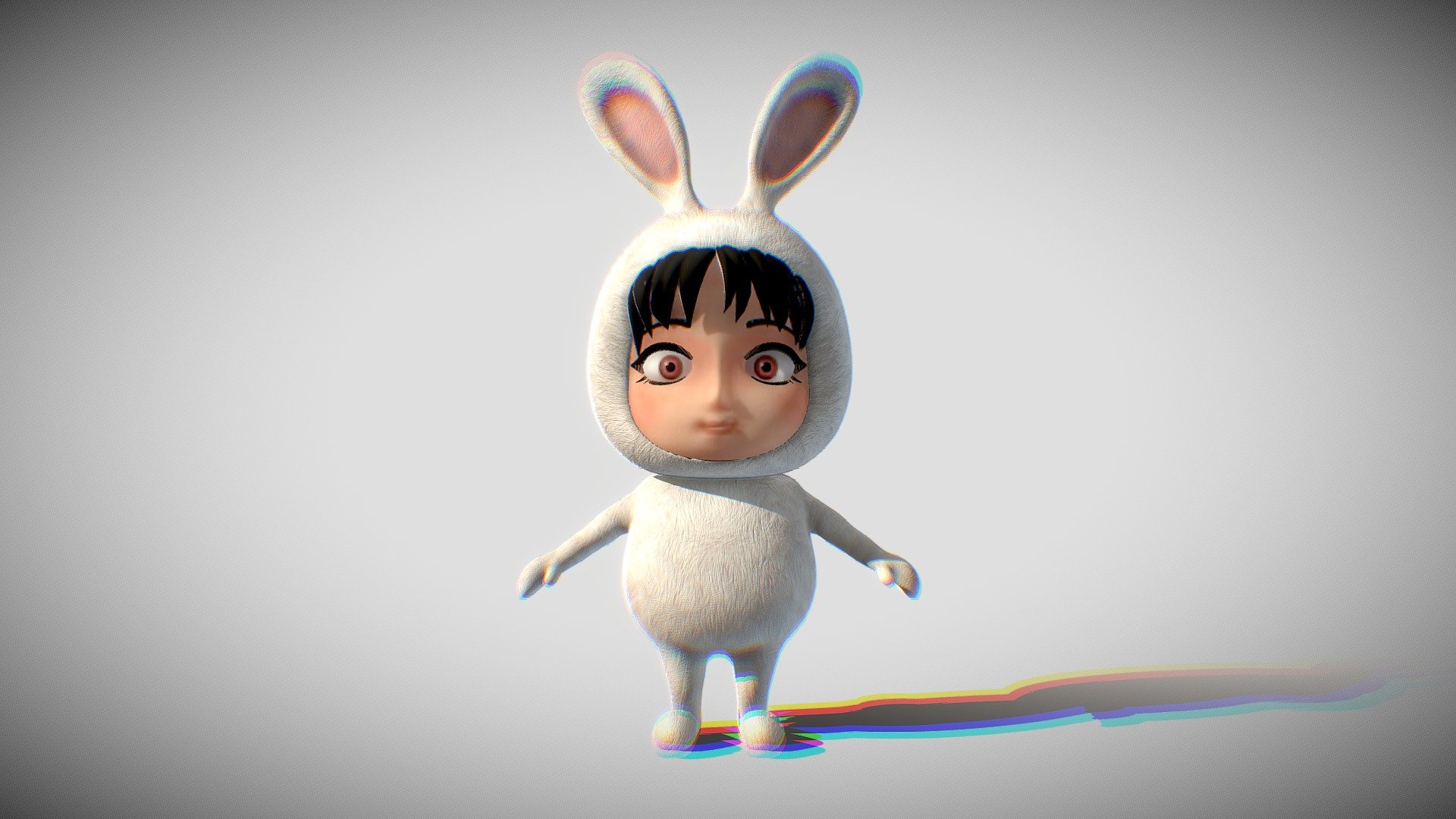 Cartoon rabbit rabbit girl cartoon of children 3d model