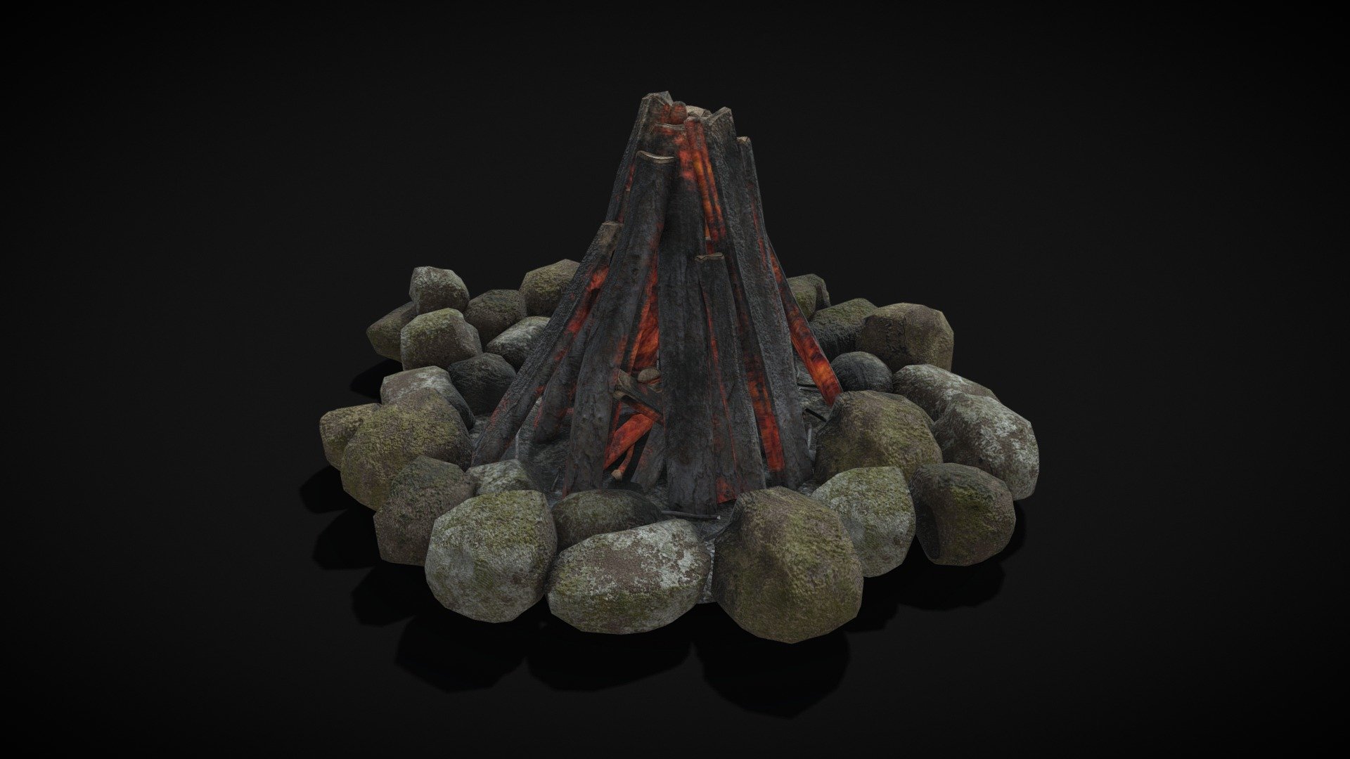 Small Round Campfire 3d model