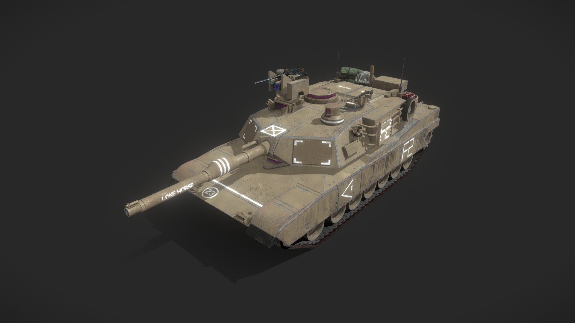 M1A2 Abrams tank 3d model