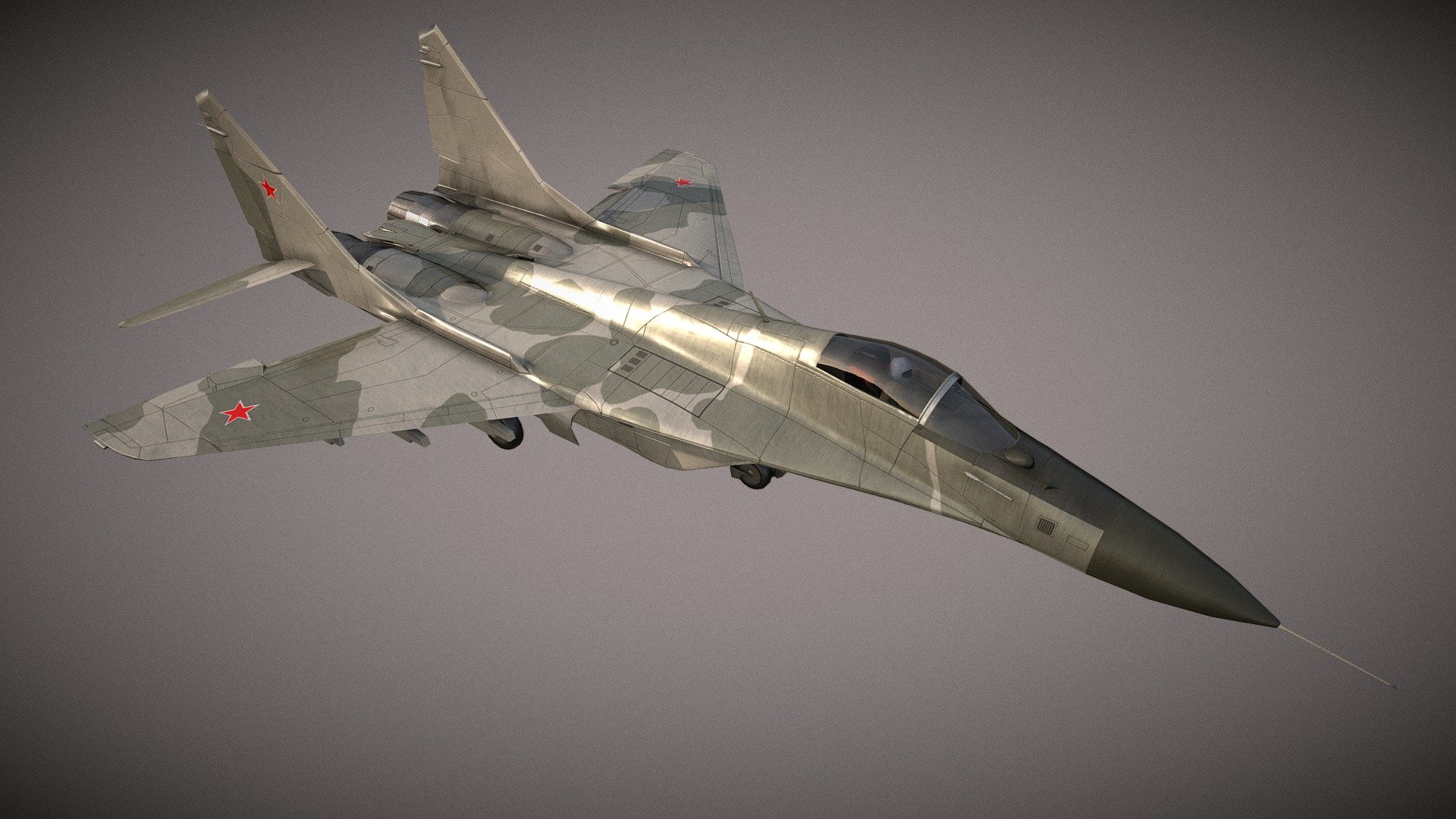 animated Mig29a russian jet fighter 3d model