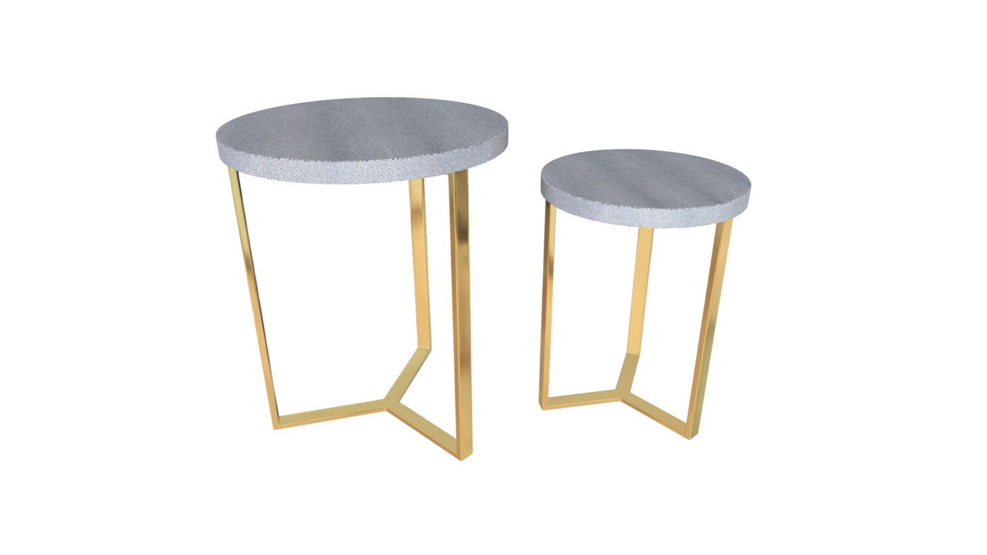 Gela Set of 2 Round Tables Gray 3d model