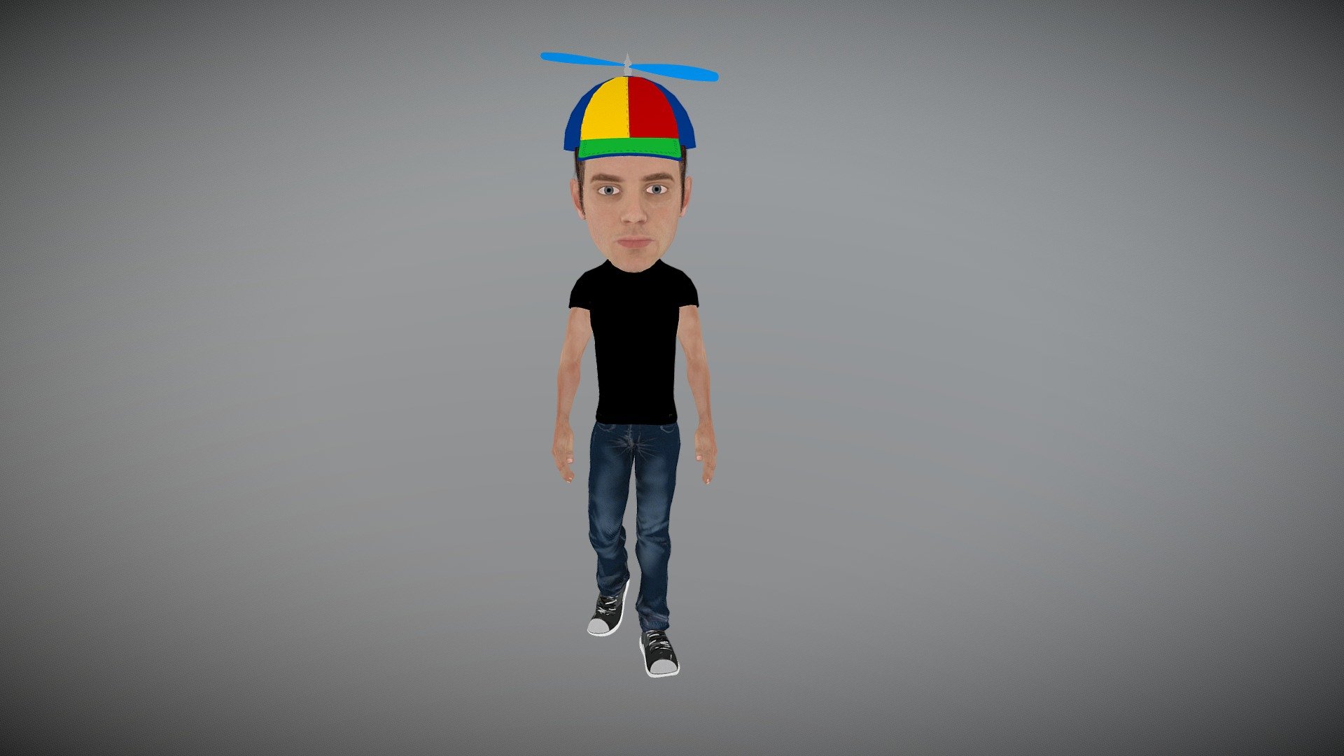 BOBBLE HEAD MAN WITH MOTIONS 3d model