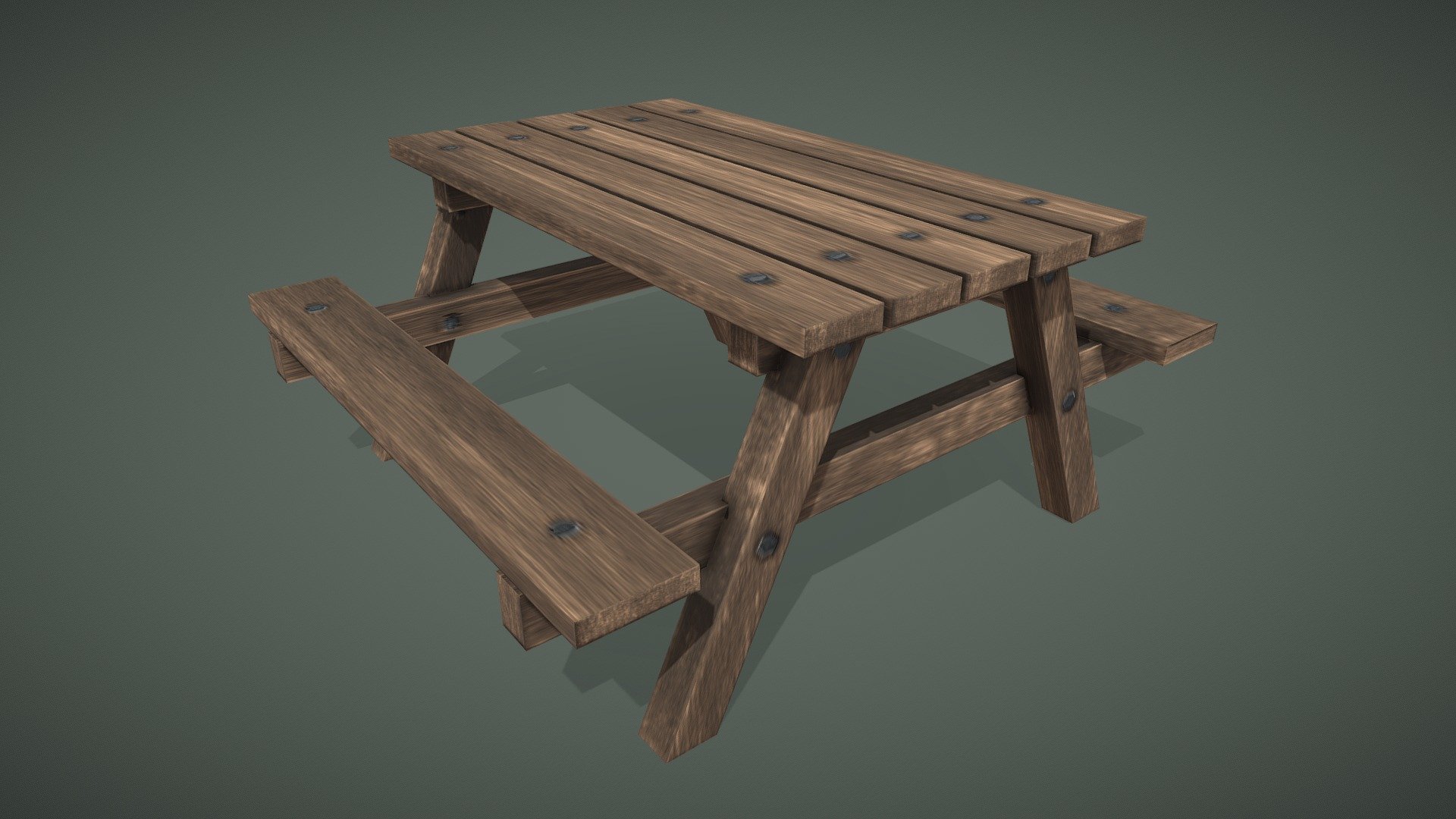 Low-Poly Wooden Bench 3d model