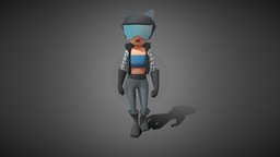 Lowpoly biker girl