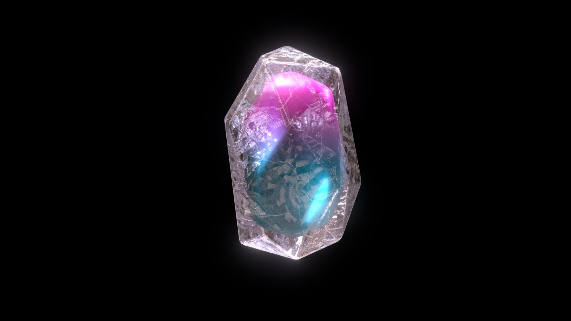 Fantasy magic crystal low poly 3d model