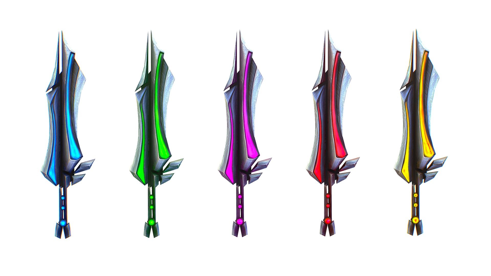 a set of cutting weapons 3d model