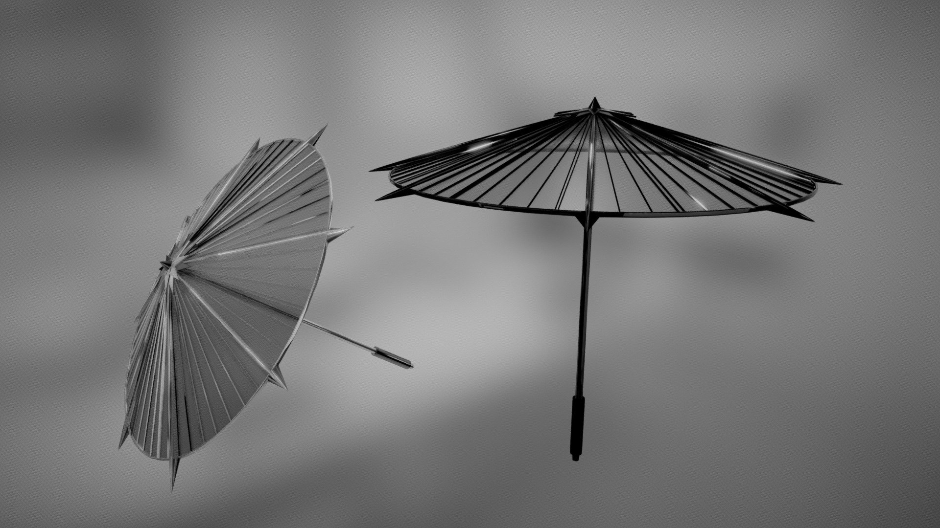 Japanese umbrella sun shade 3d model