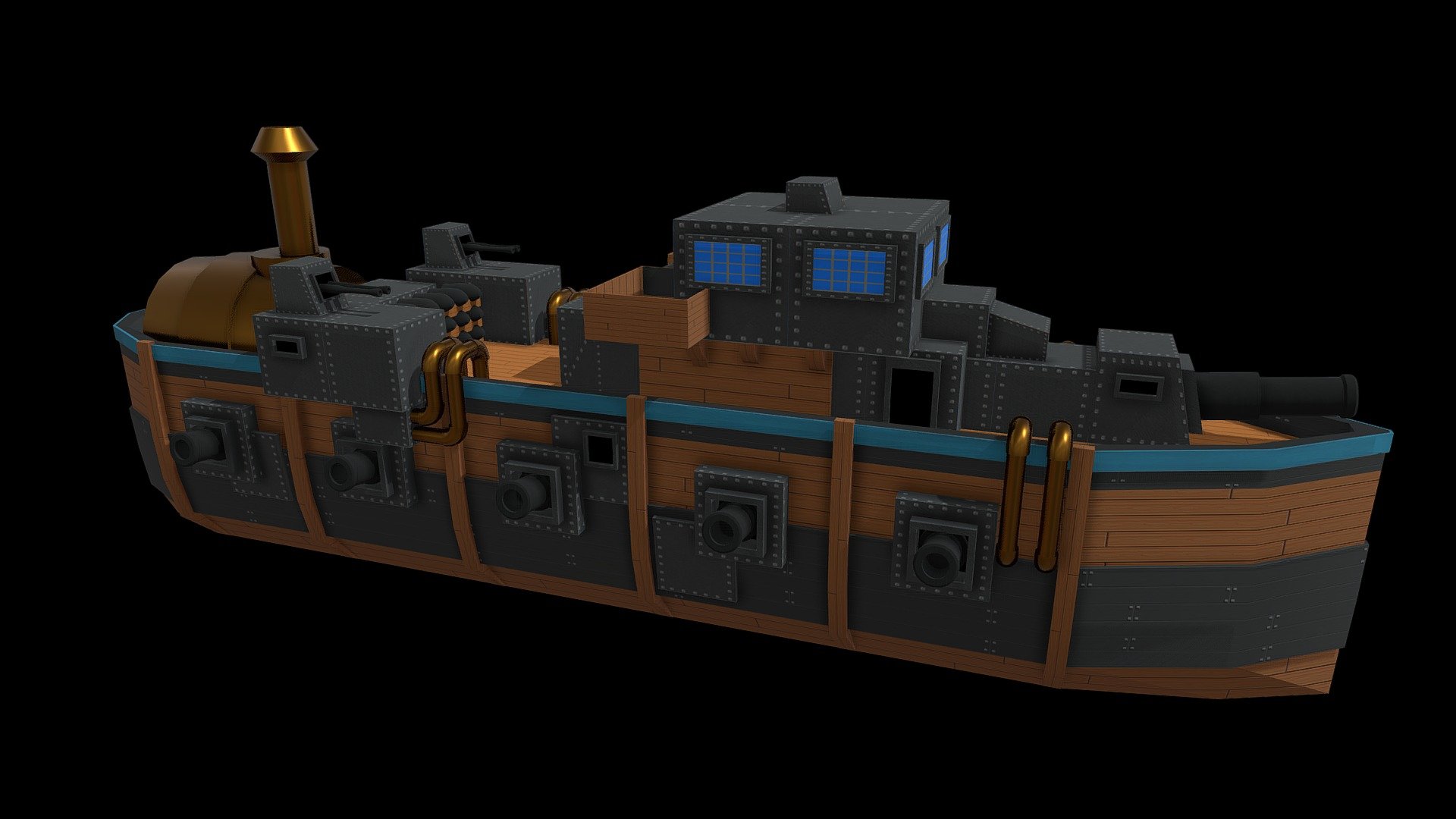 Broadsider war ship 3d model