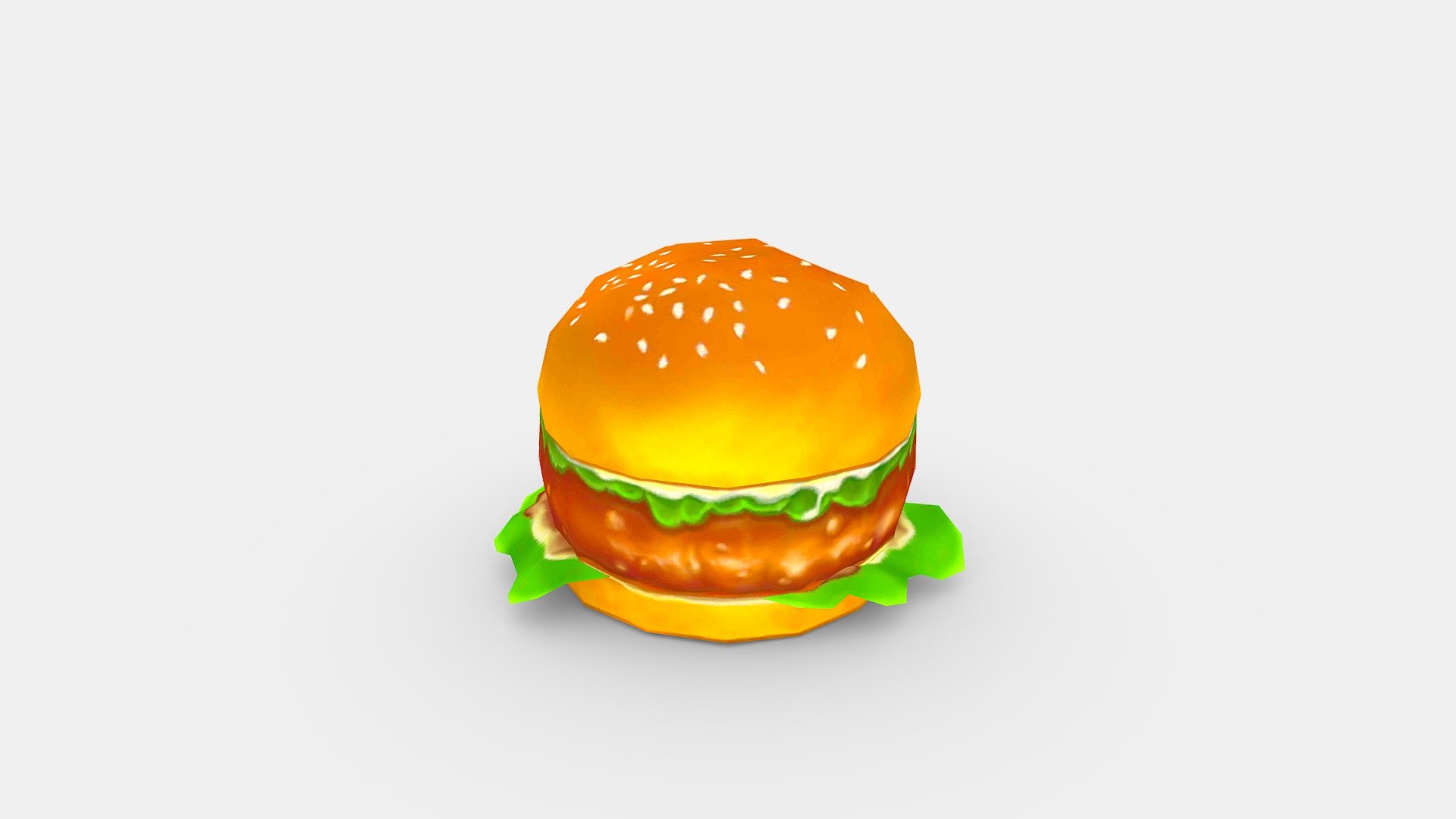 Cartoon hamburger 3d model