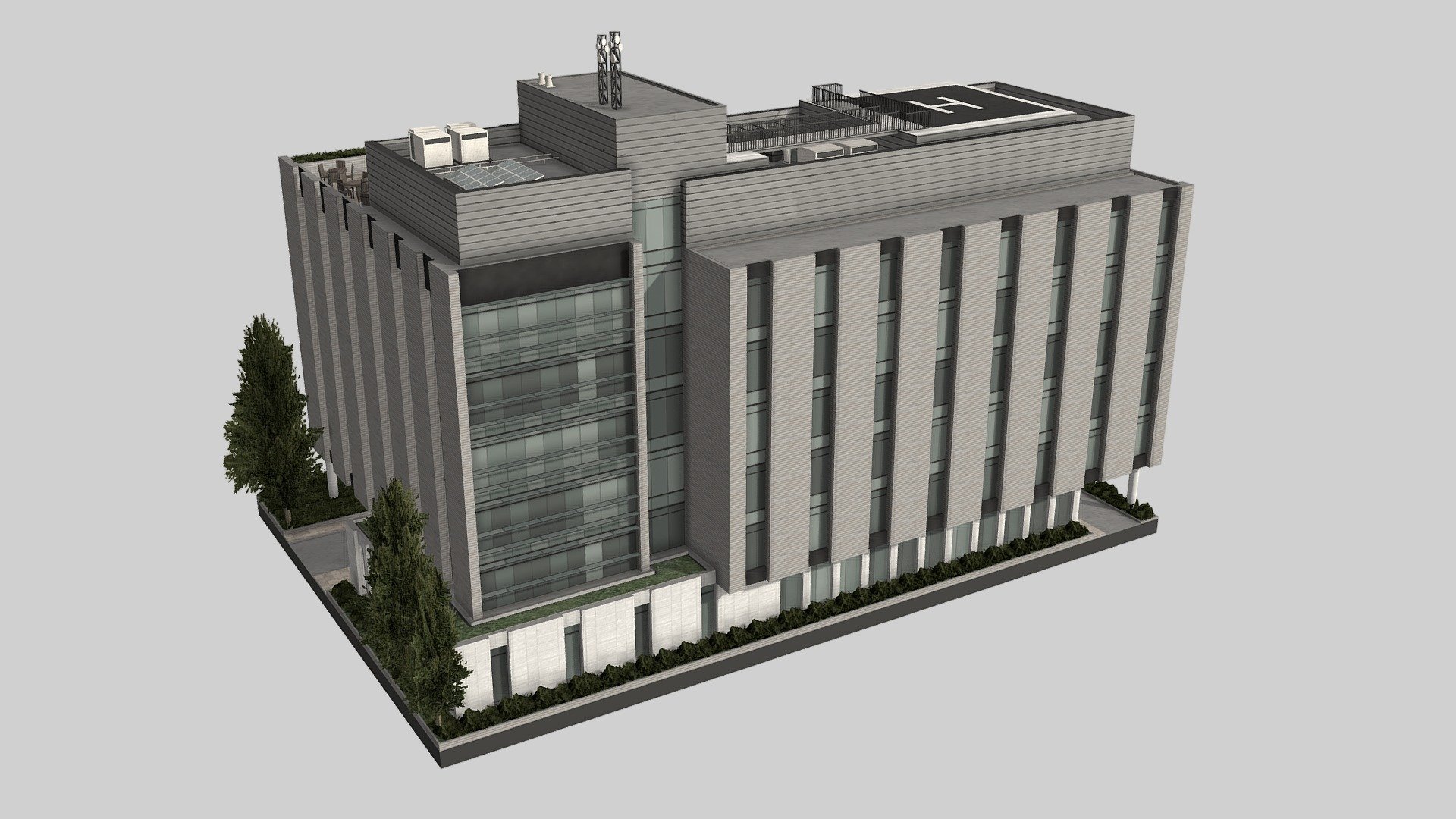 Metropolitan Hospital (cities:skylines Assets) 3d model