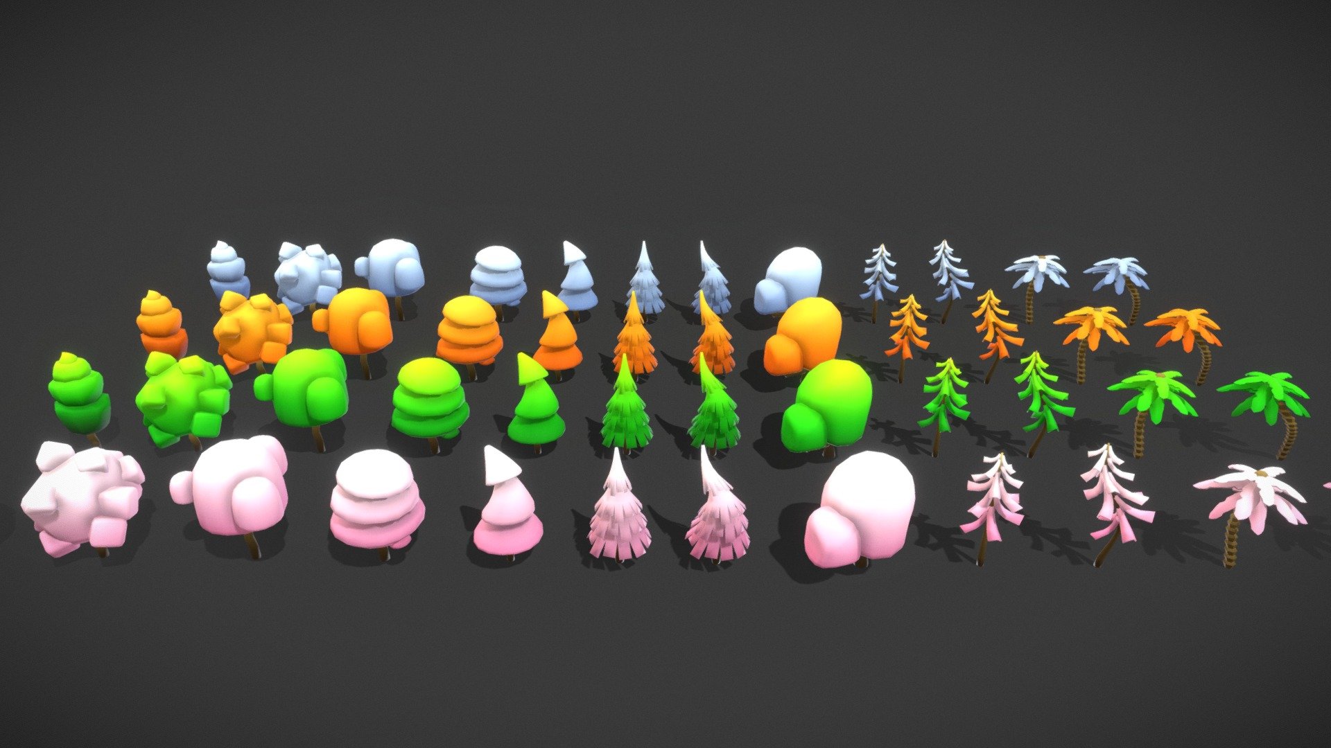 Stylize Low Poly Trees Pack 3d model