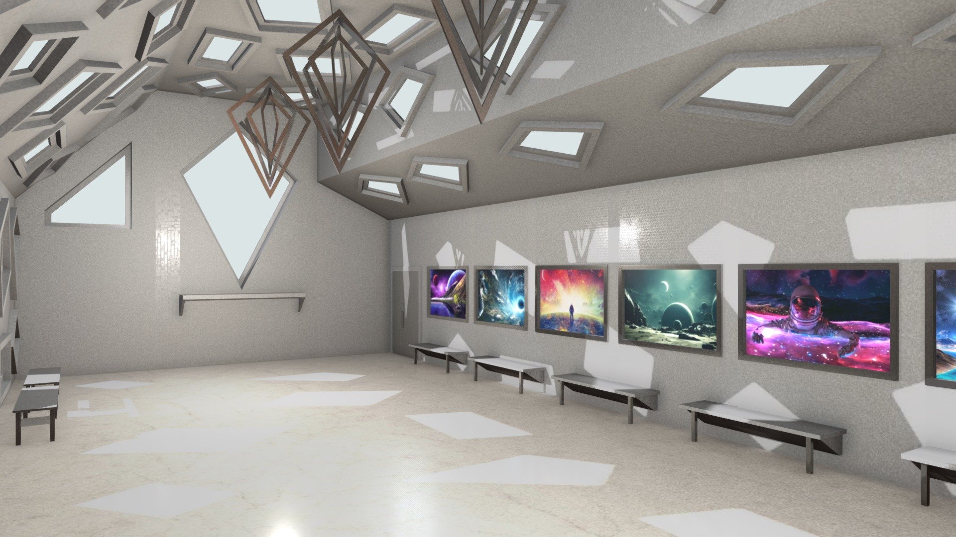 VR Art Gallery Showroom 3d model