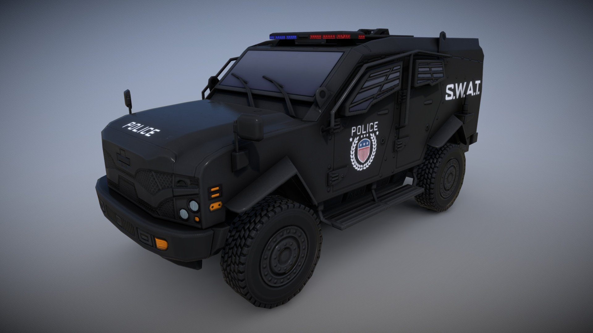 Oshkosh Sand Cat SWAT (BLACK) 3d model