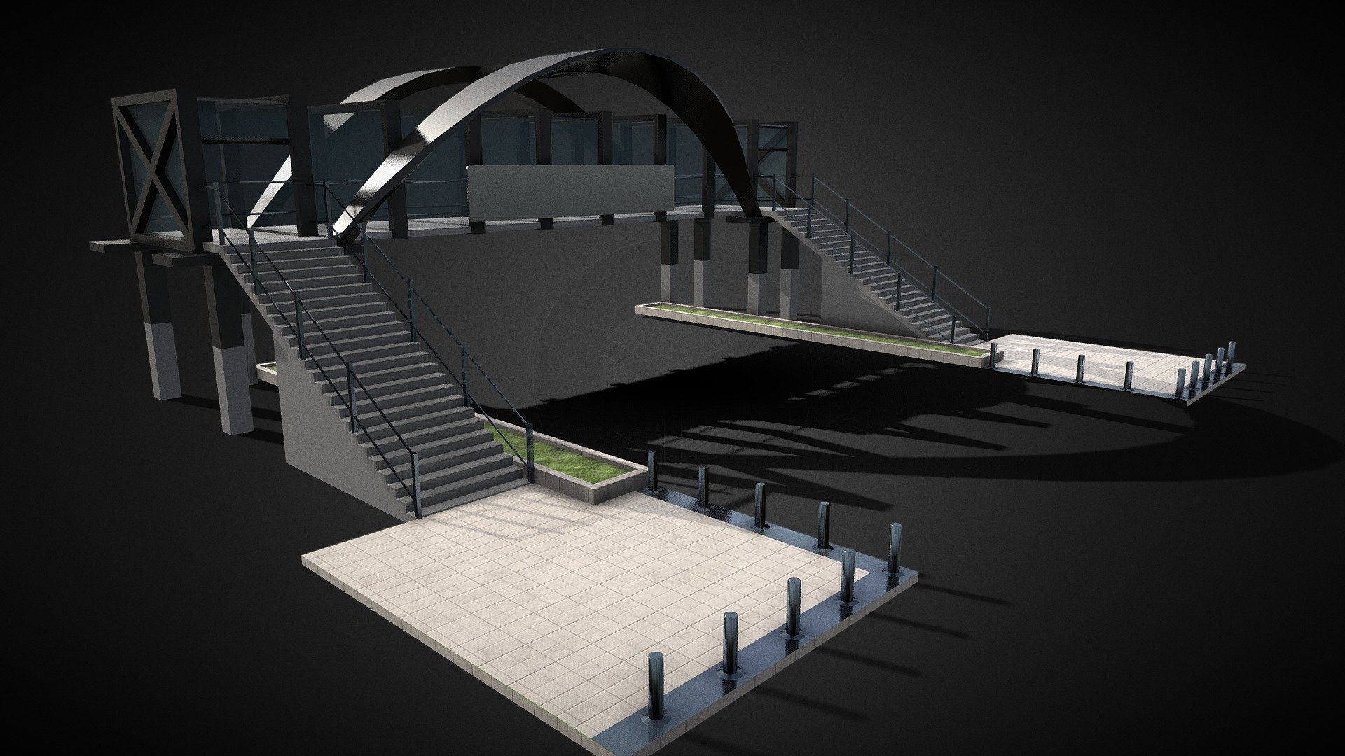 pedestrian bridge 1 3d model