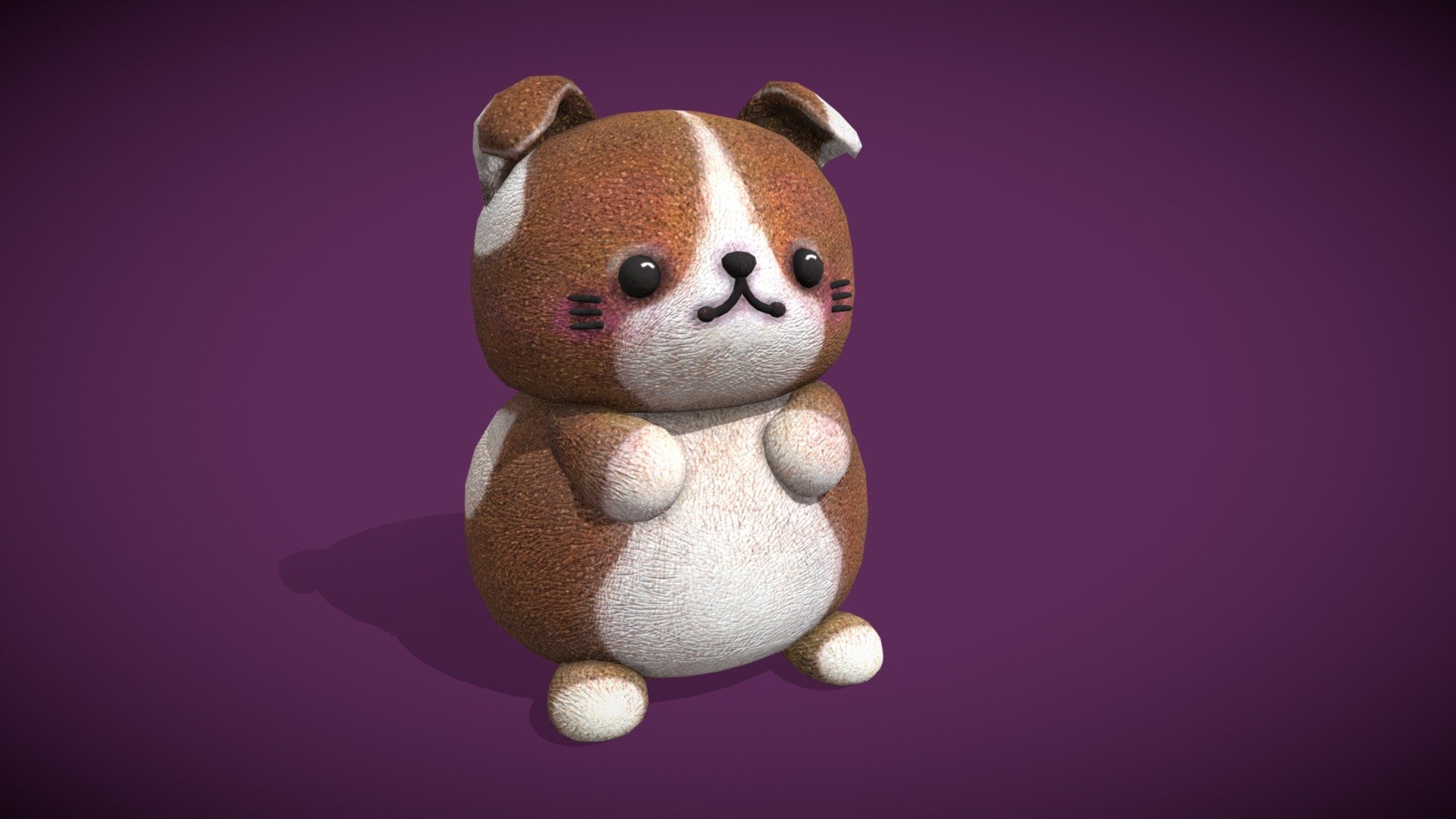 Cute Chubby Dog 3d model