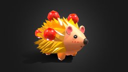 Cartoon cute hedgehog low poly Roblox game pet