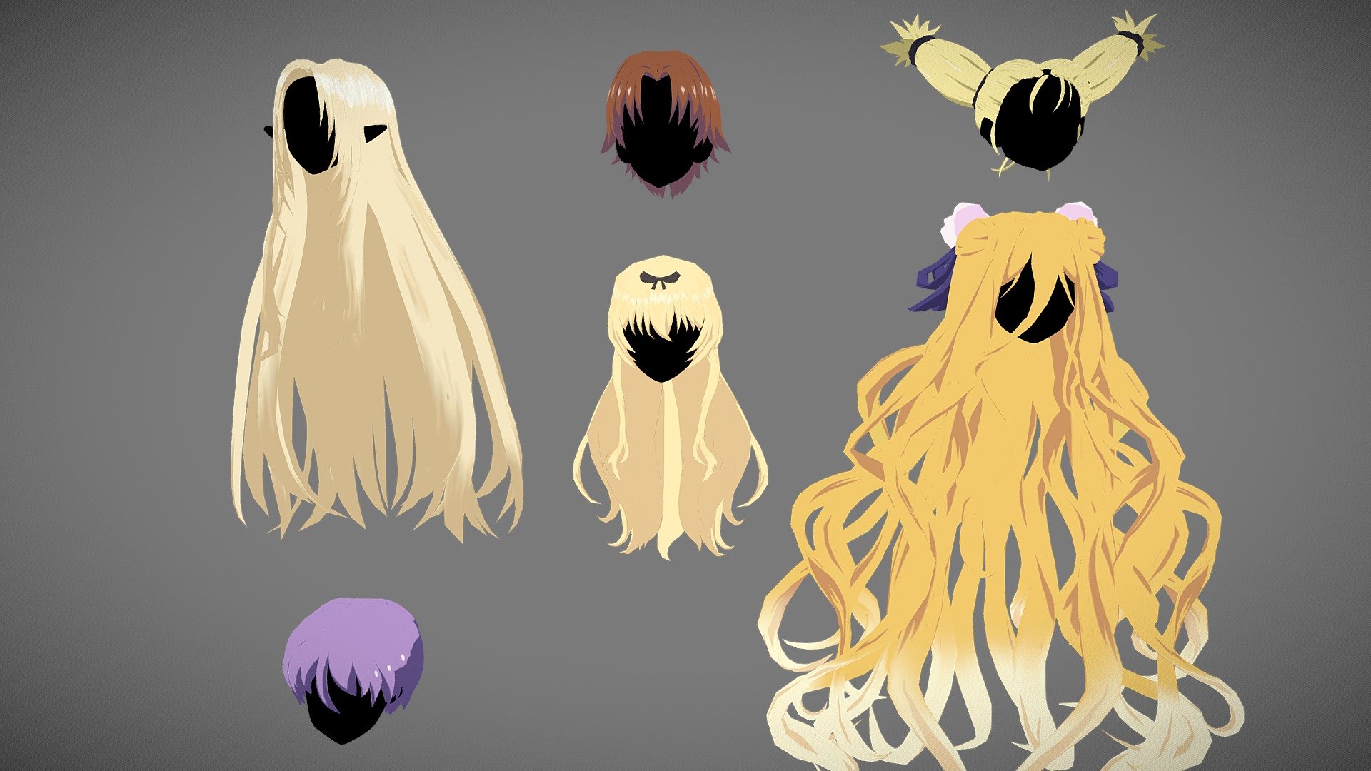 Anime Hair 3d model