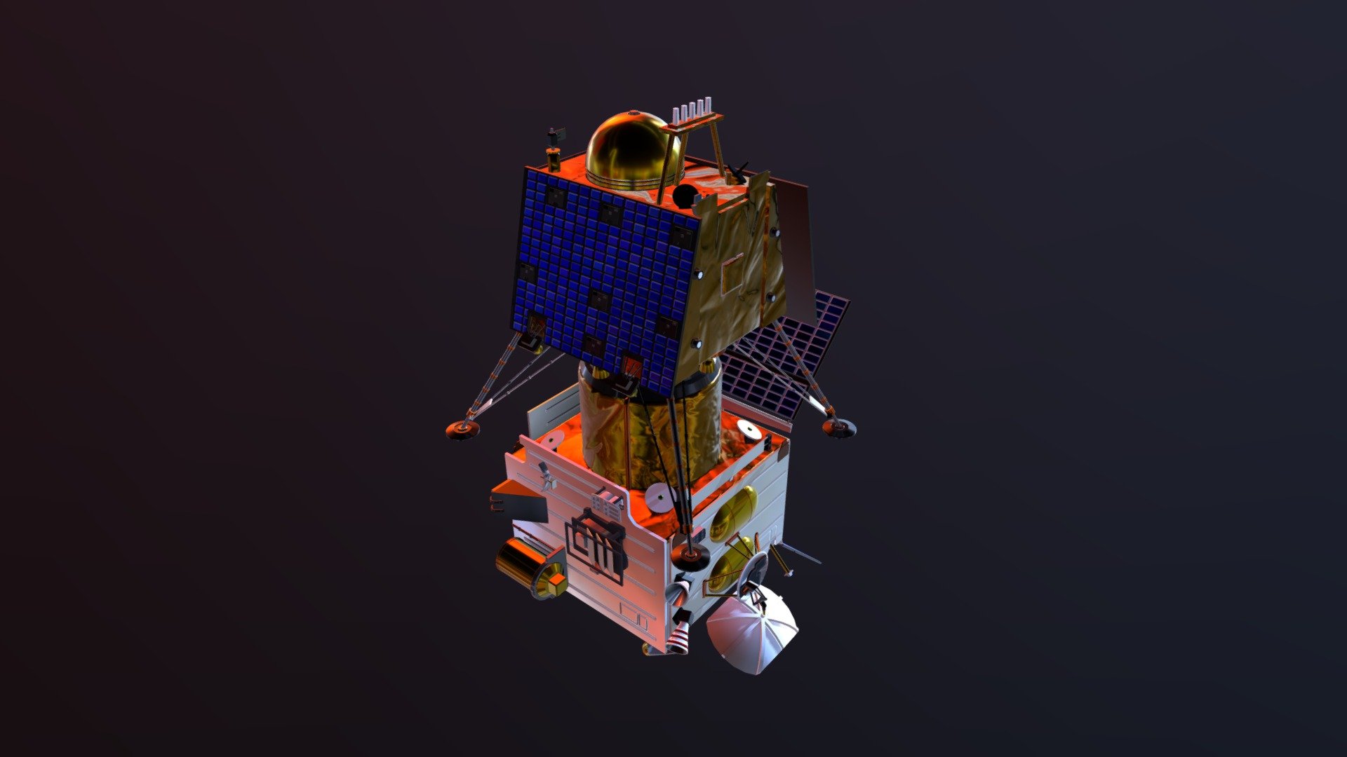 Chandrayaan-2 in flight configuration 3d model