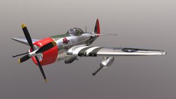 Stylized P47 Thunderbolt airplane