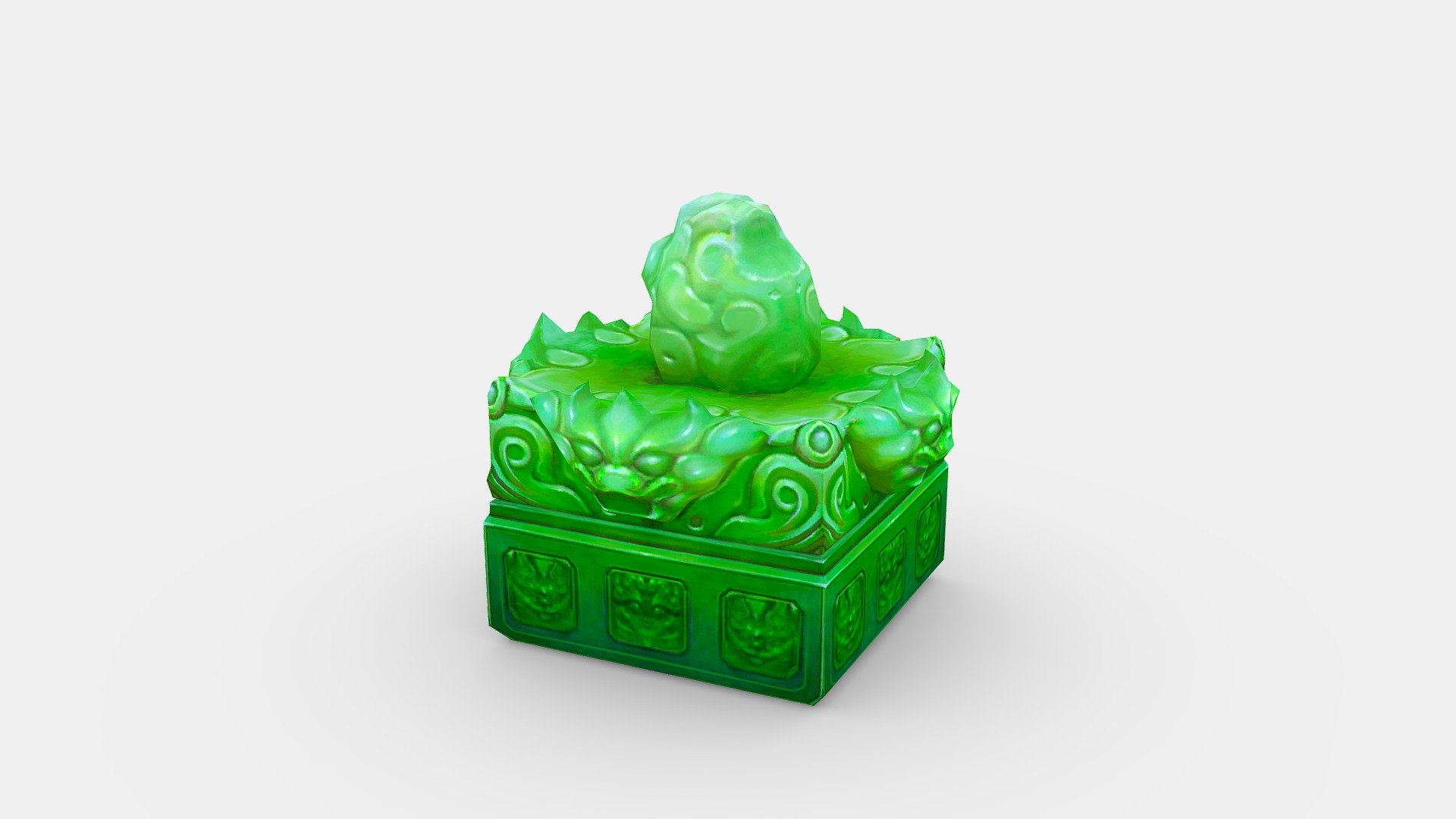 Cartoon Imperial jade seal 3d model