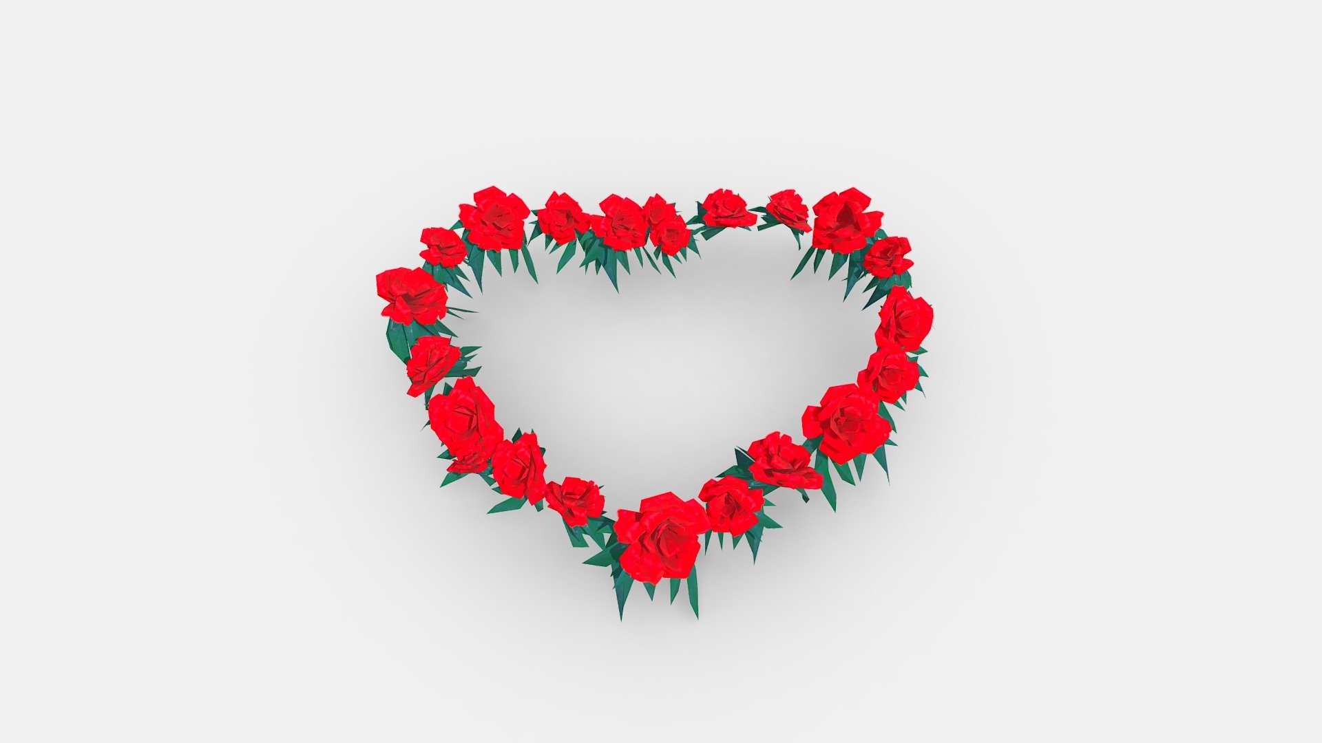 Cartoon Rose Flower Wreath 3d model