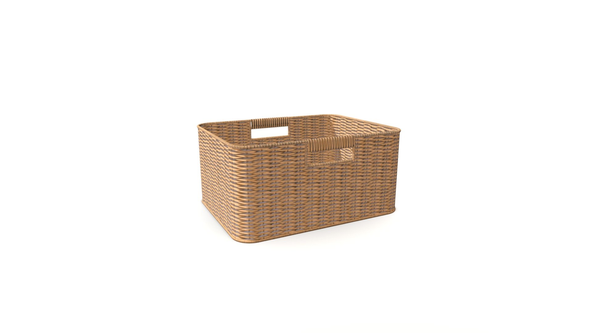 PP Rattan Rectangular Storage Basket 3d model