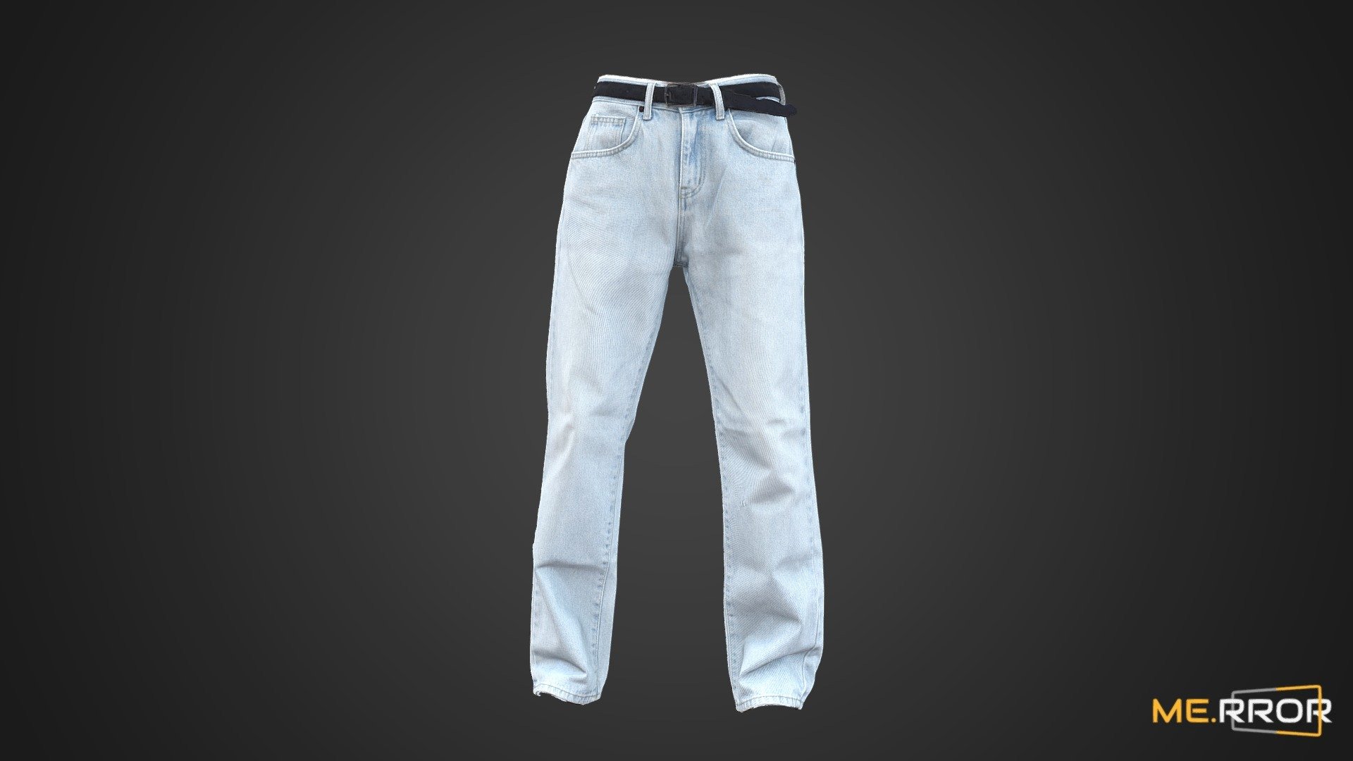 Light Blue Jeans and Belt 3d model