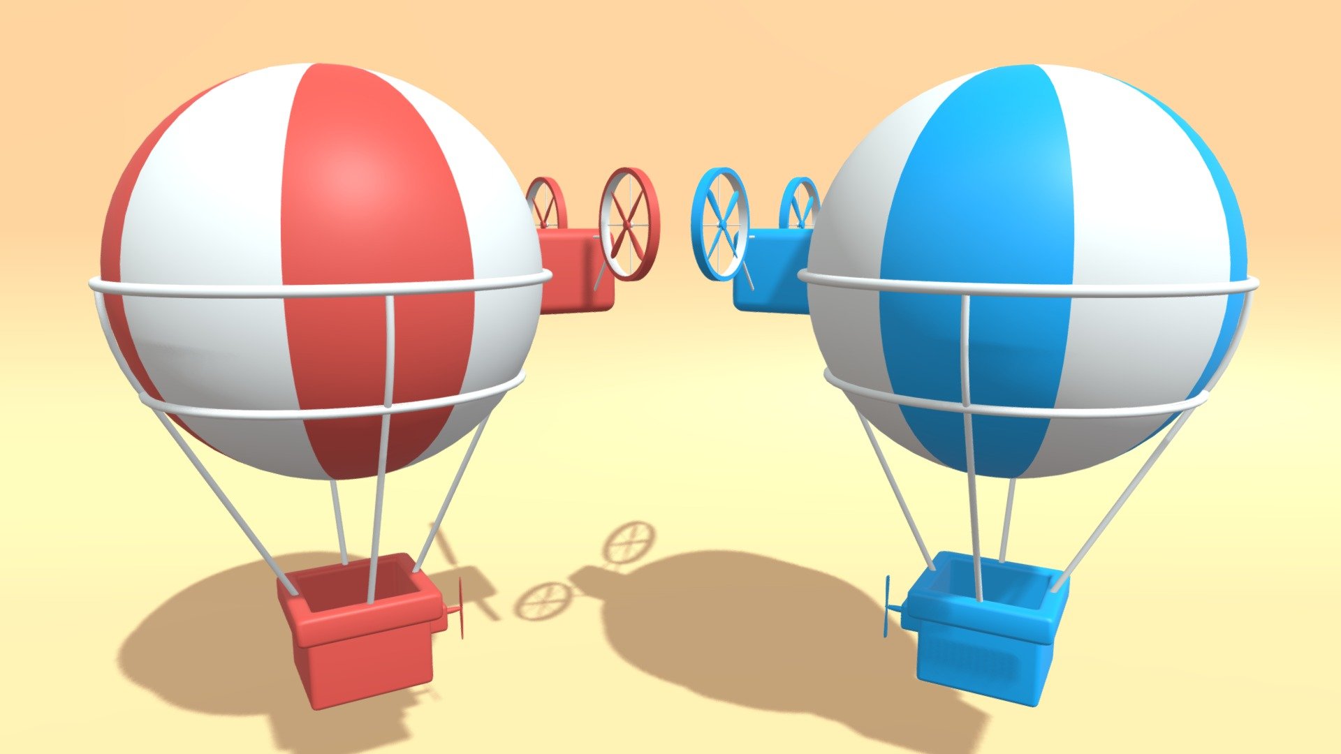 Cartoon Hot Air Balloon 3d model