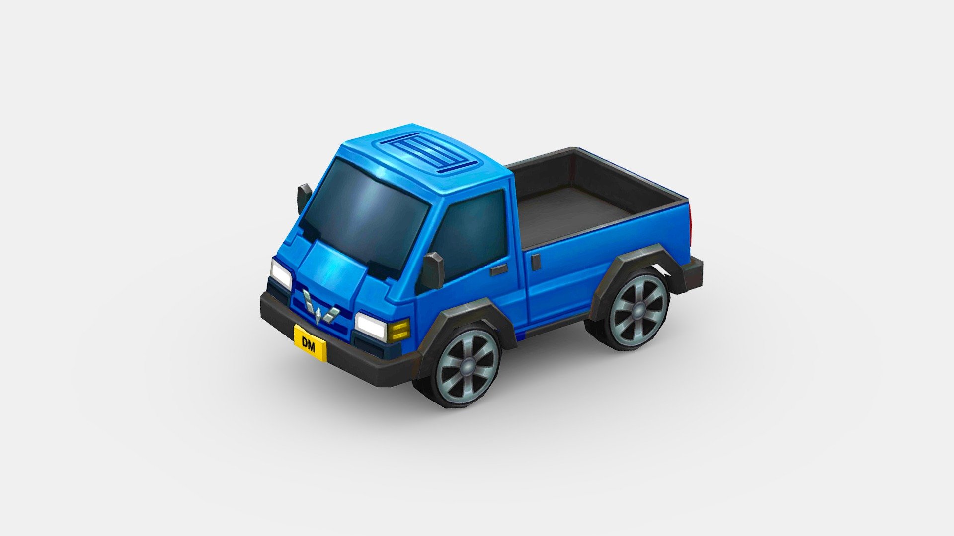 Cartoon light truck cart 3d model