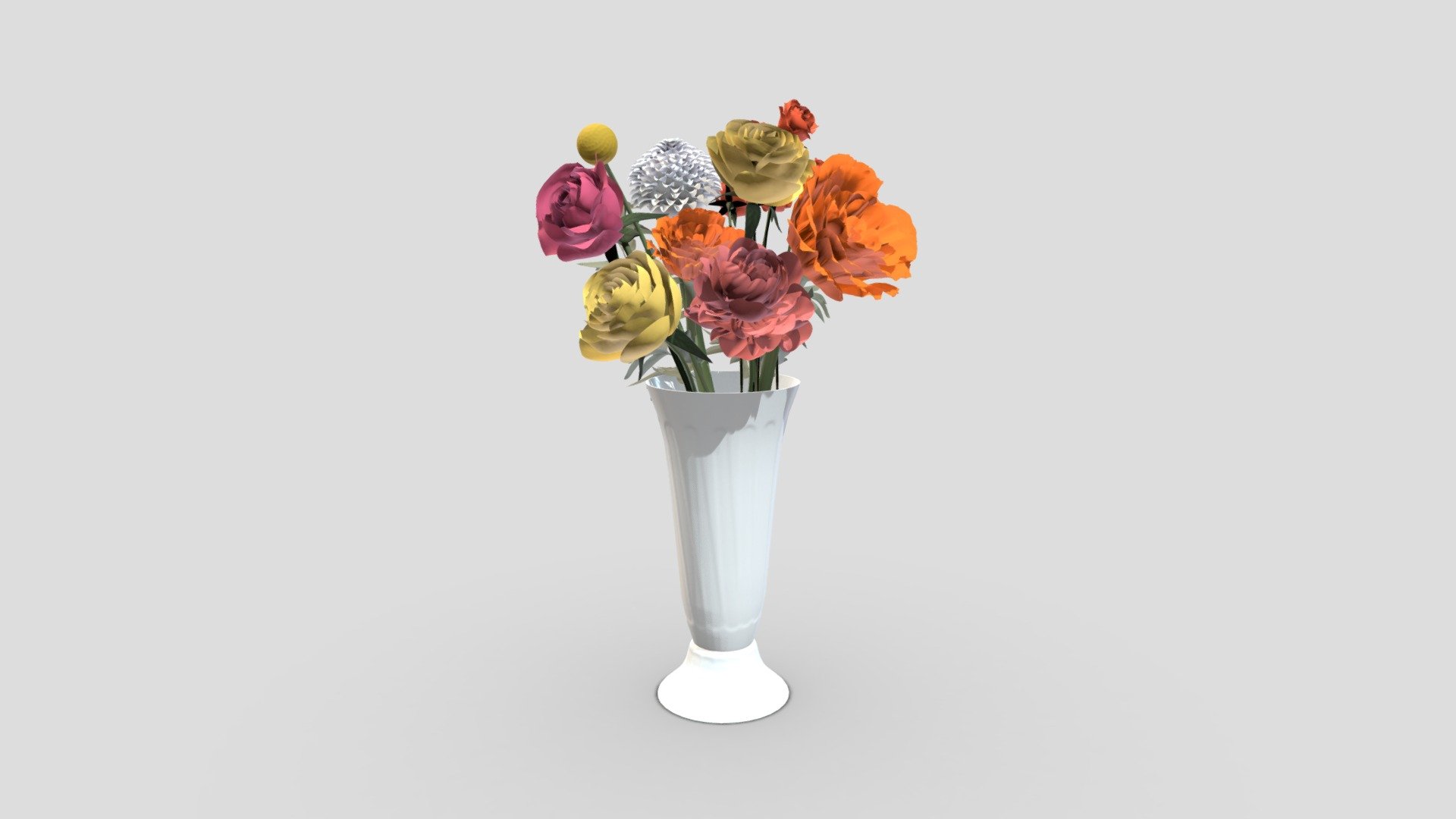 Orange flowe 3d model