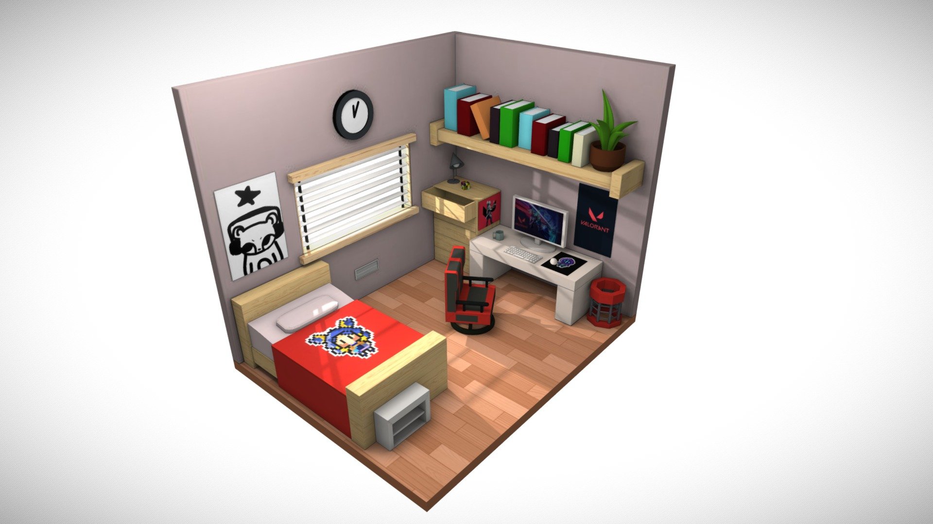 Gamer Room 3d model