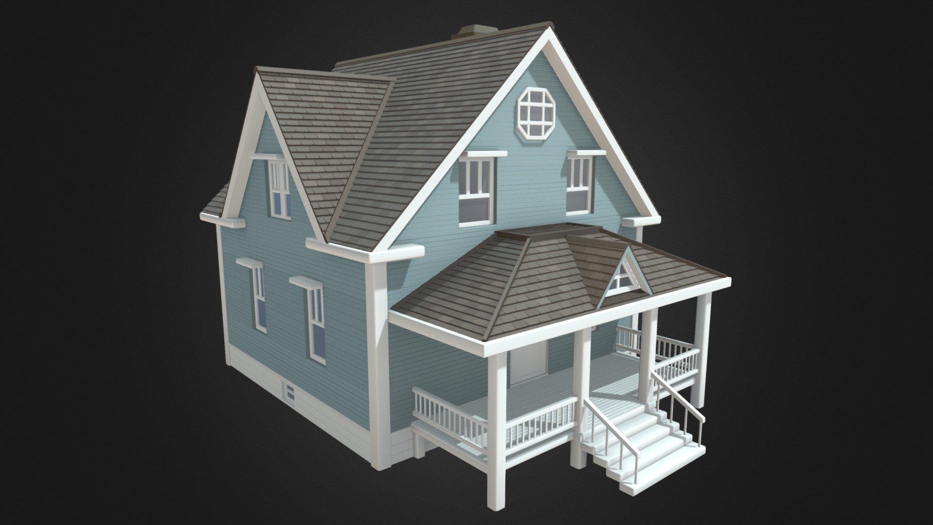 Blue House 3d model