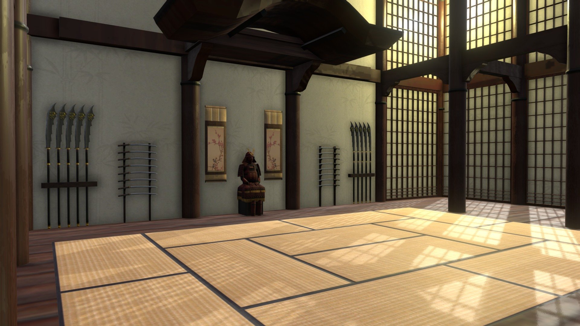 Japanese Training Dojo 3d model