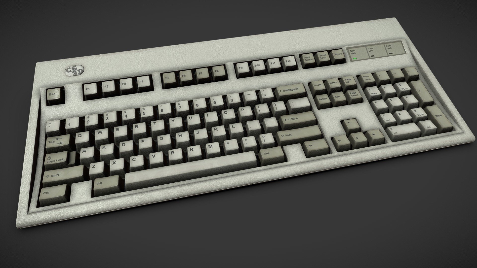 Old Keyboard 3d model