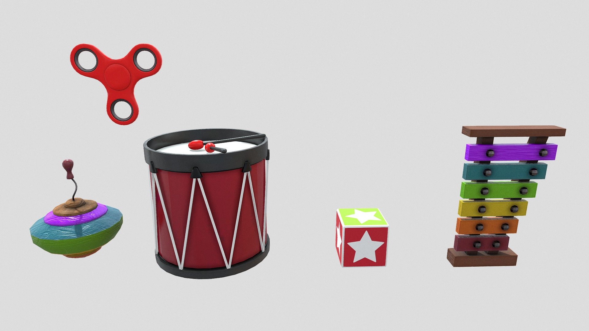 Stylized lowpoly Toys Pack #2 3d model