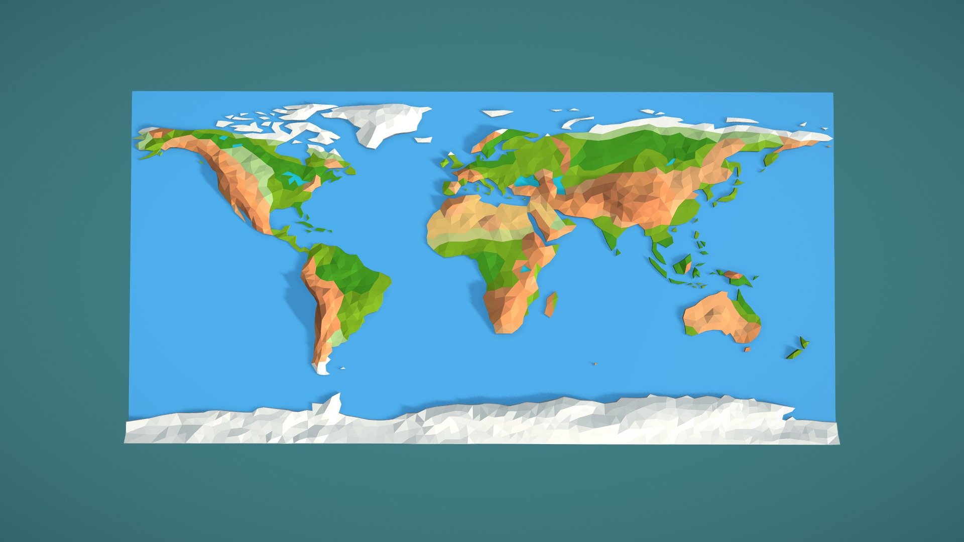 Low Poly World Map 3d model