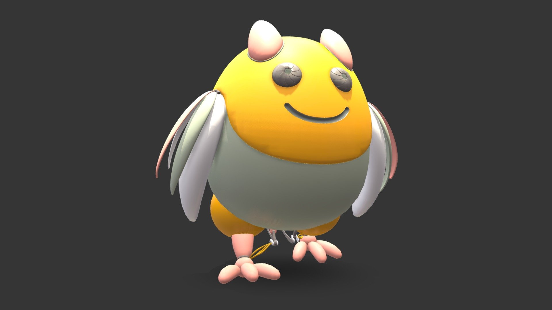 A cute pod fully rigged 3d model