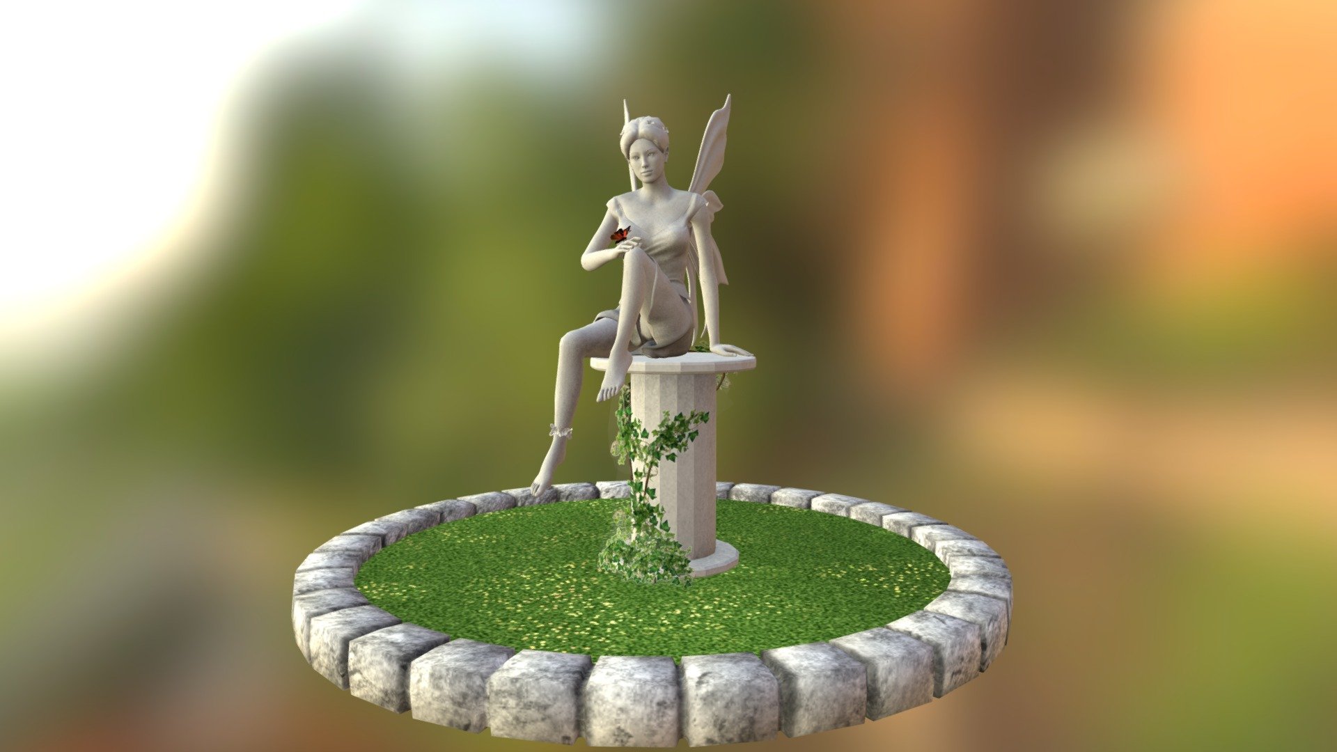 Fairy Garden Statue 3d model