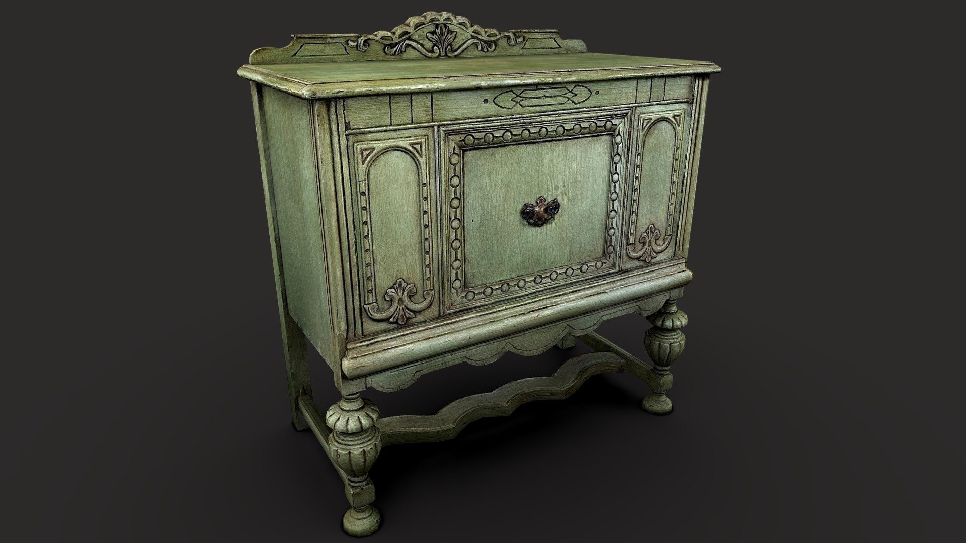 [REMAKE] green cabinet 3d model