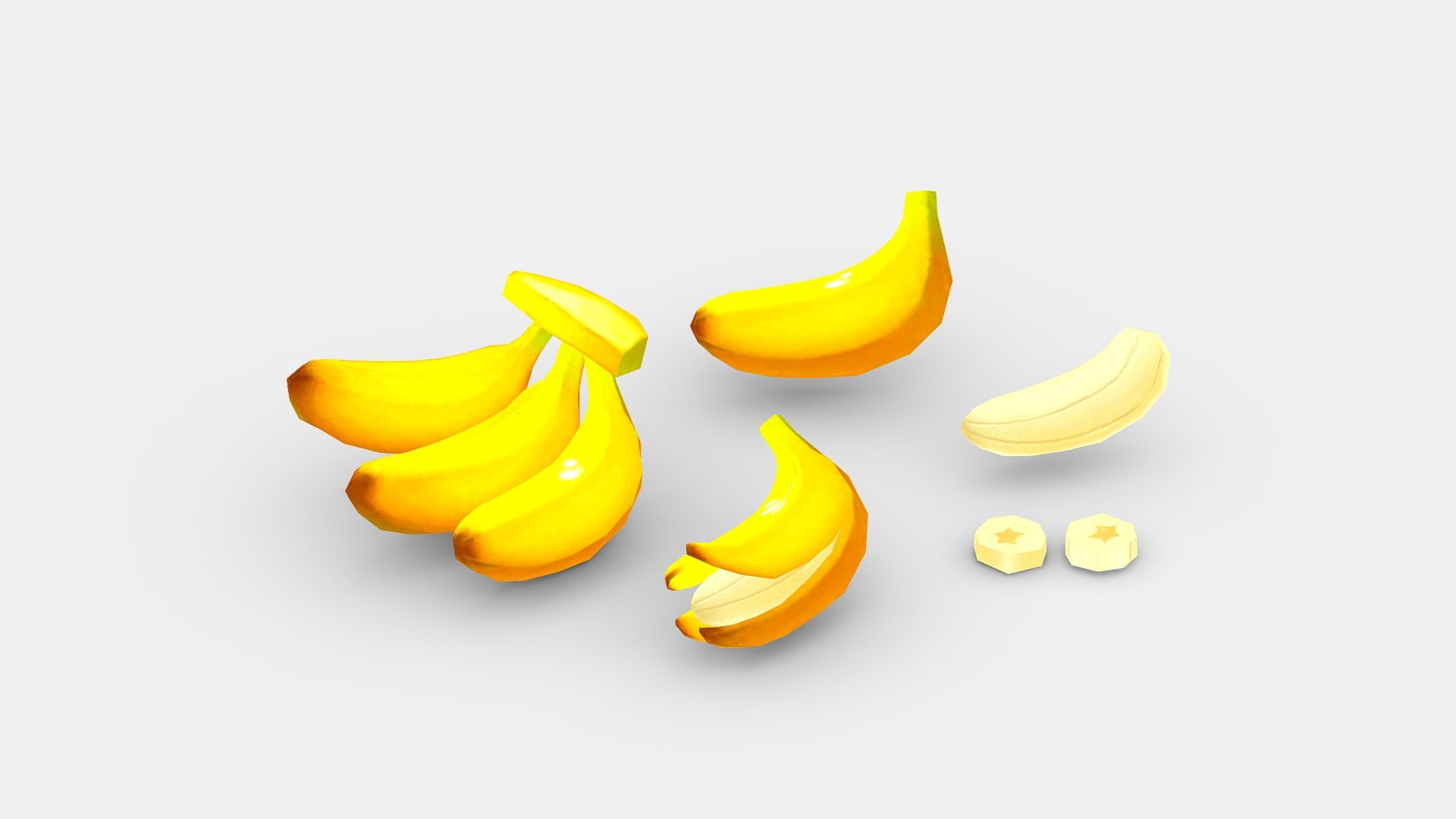 Cartoon Bananas 3d model