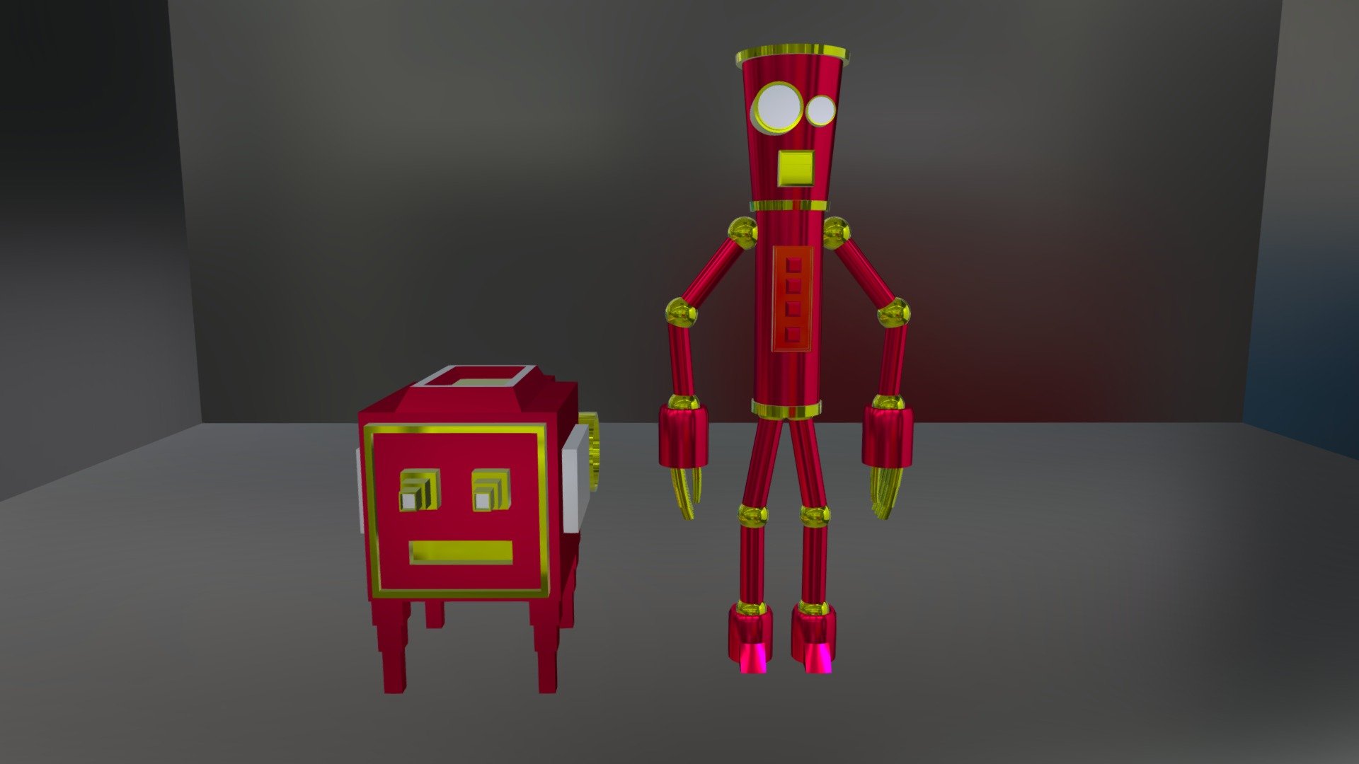 Robot and Robot Dog 3d model