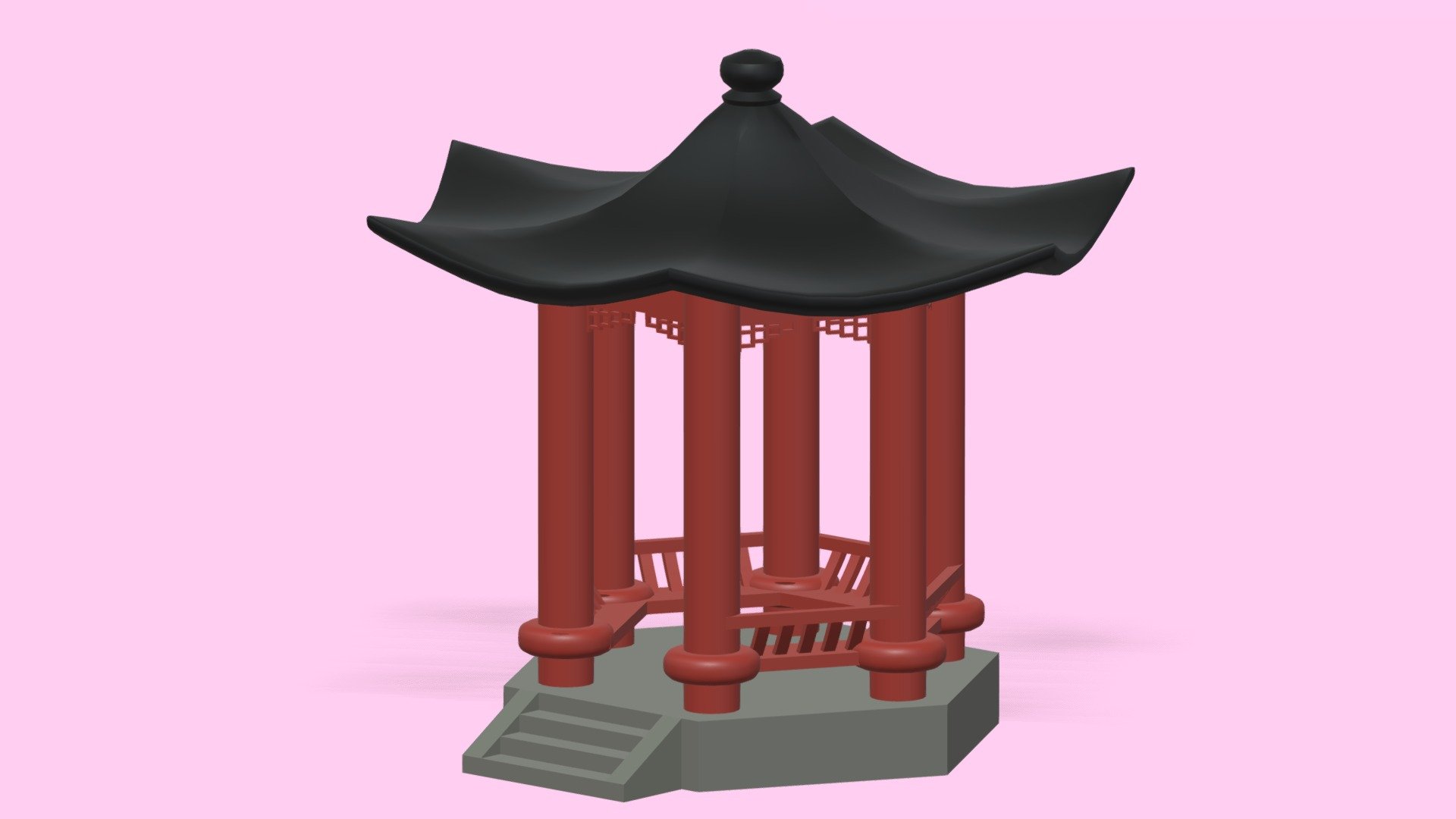 Cartoon Chinese Pavilion 3d model