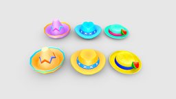 Cartoon beach hats