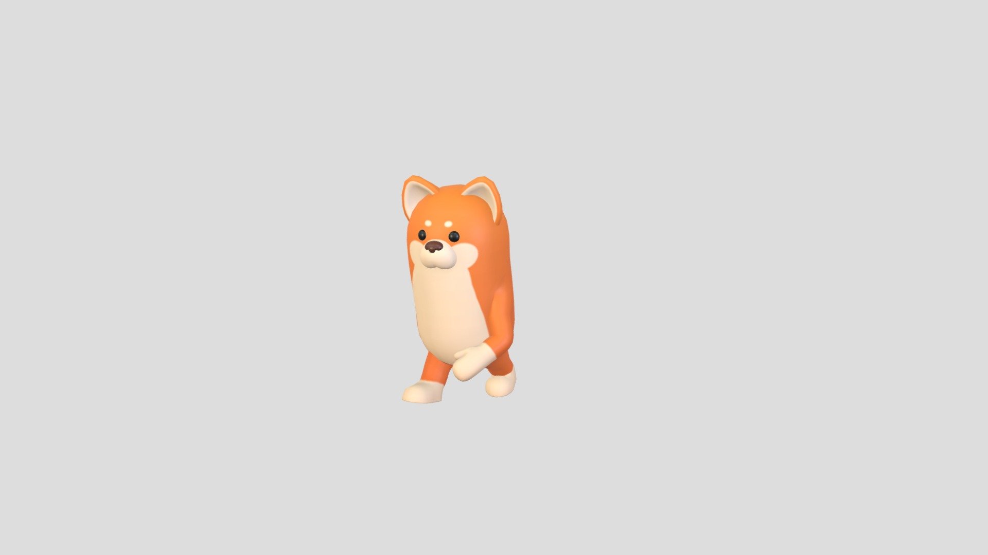 Rigged Shiba Dog Character 3d model