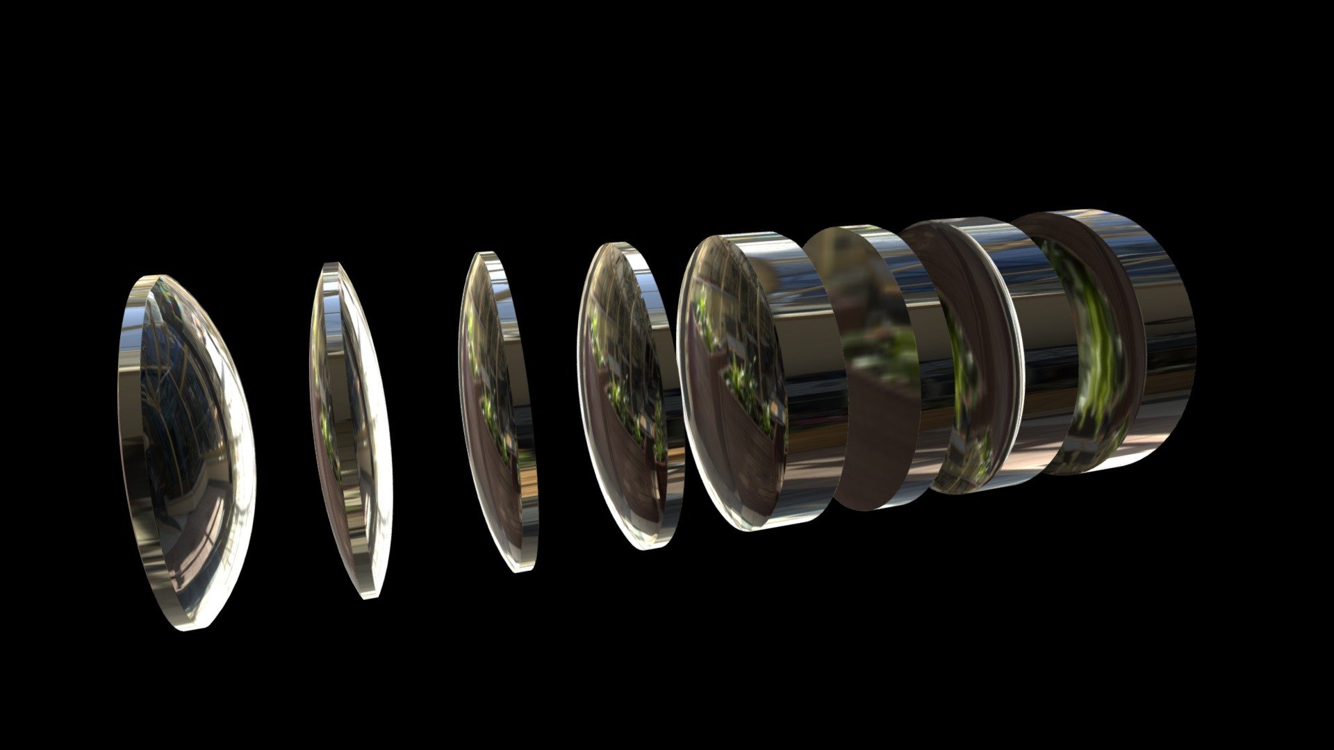 Simple optical lenses 3d model