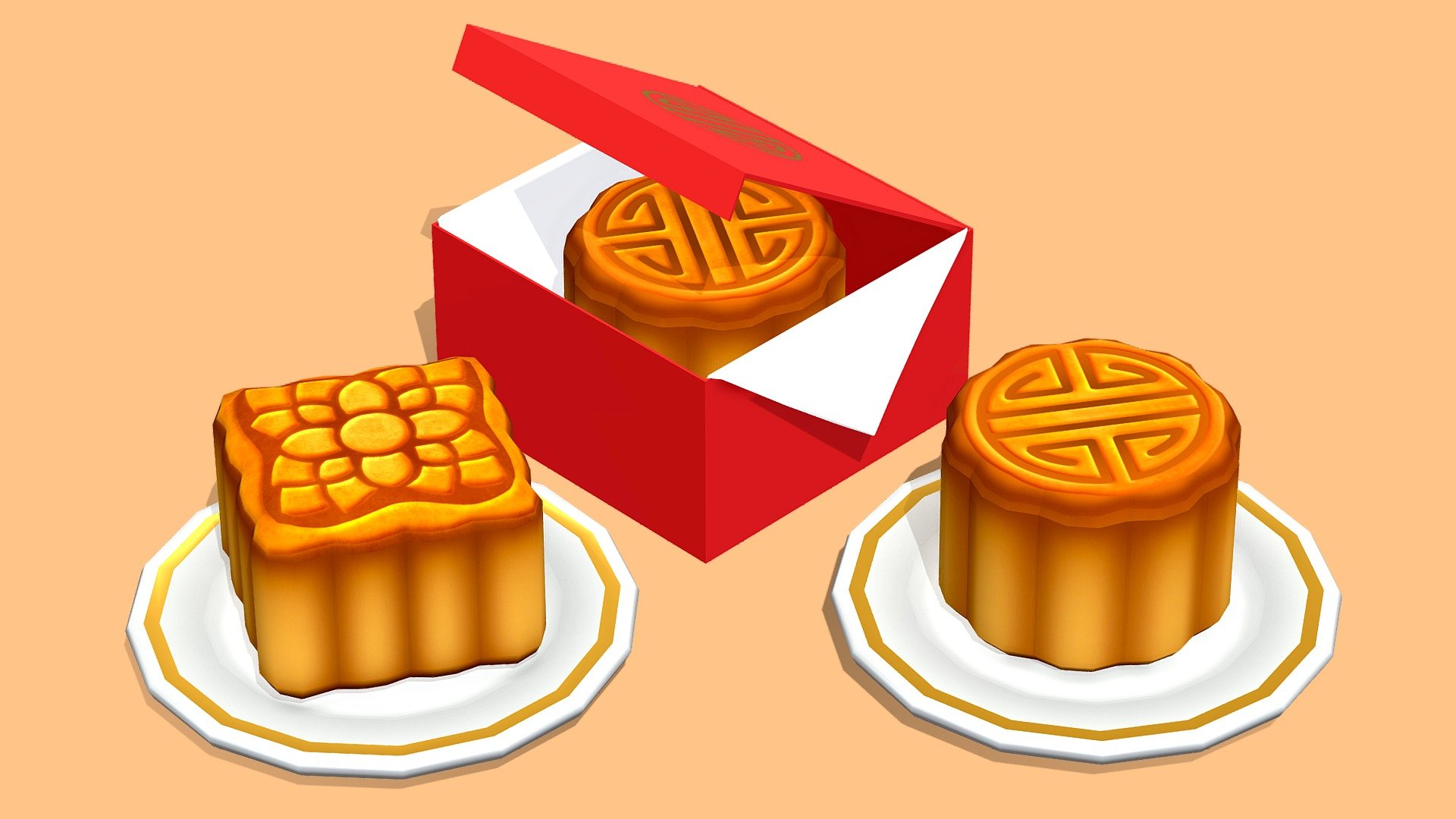 Moon Cakes 3d model