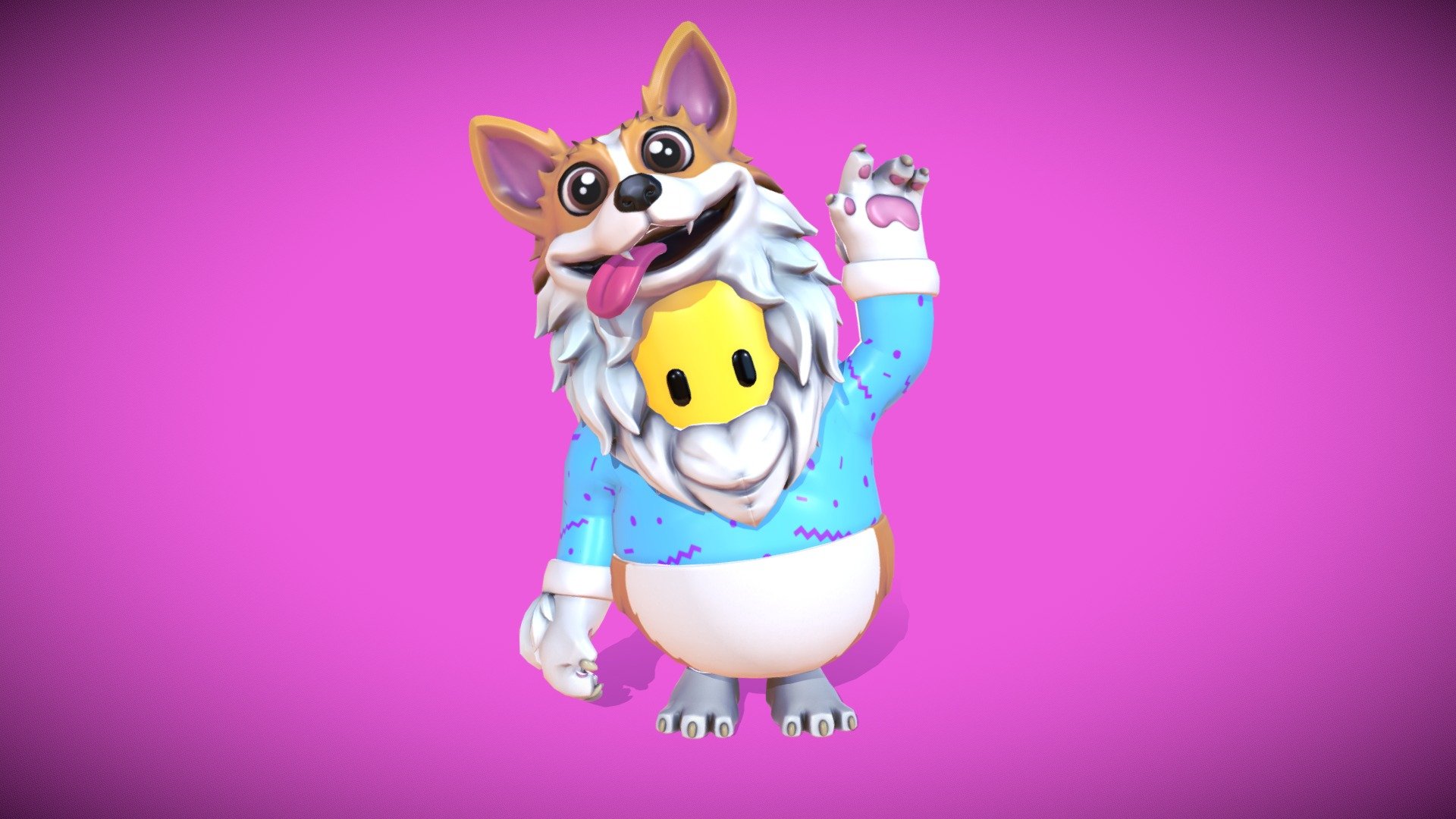 Corgi Fall Guys Skin 3d model