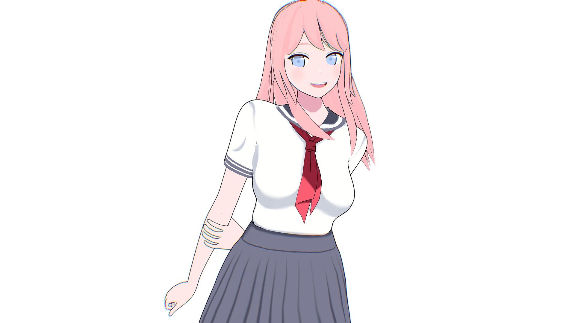 Anime girl 3d model