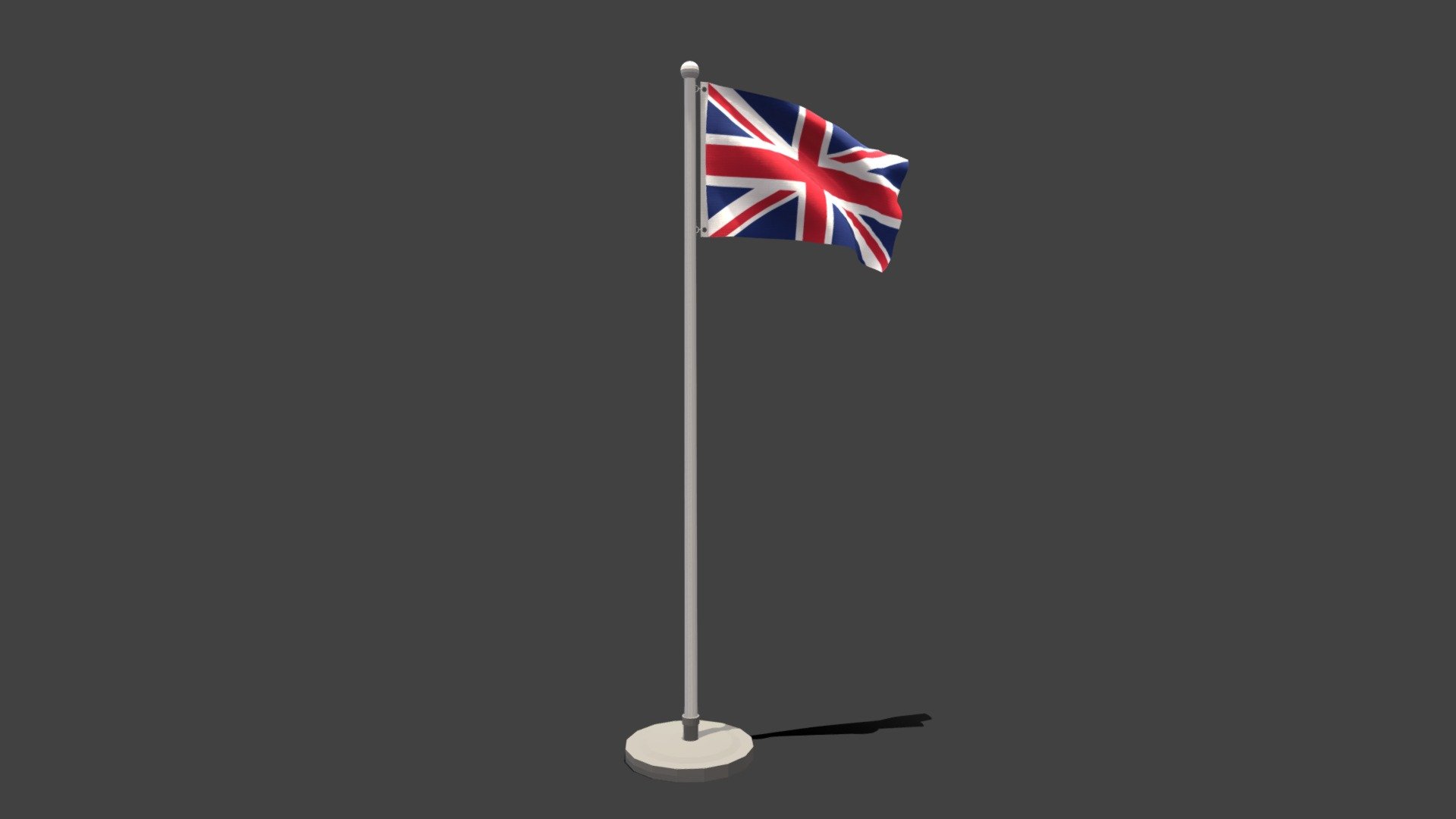 Low Poly Seamless Animated United Kingdom Flag 3d model