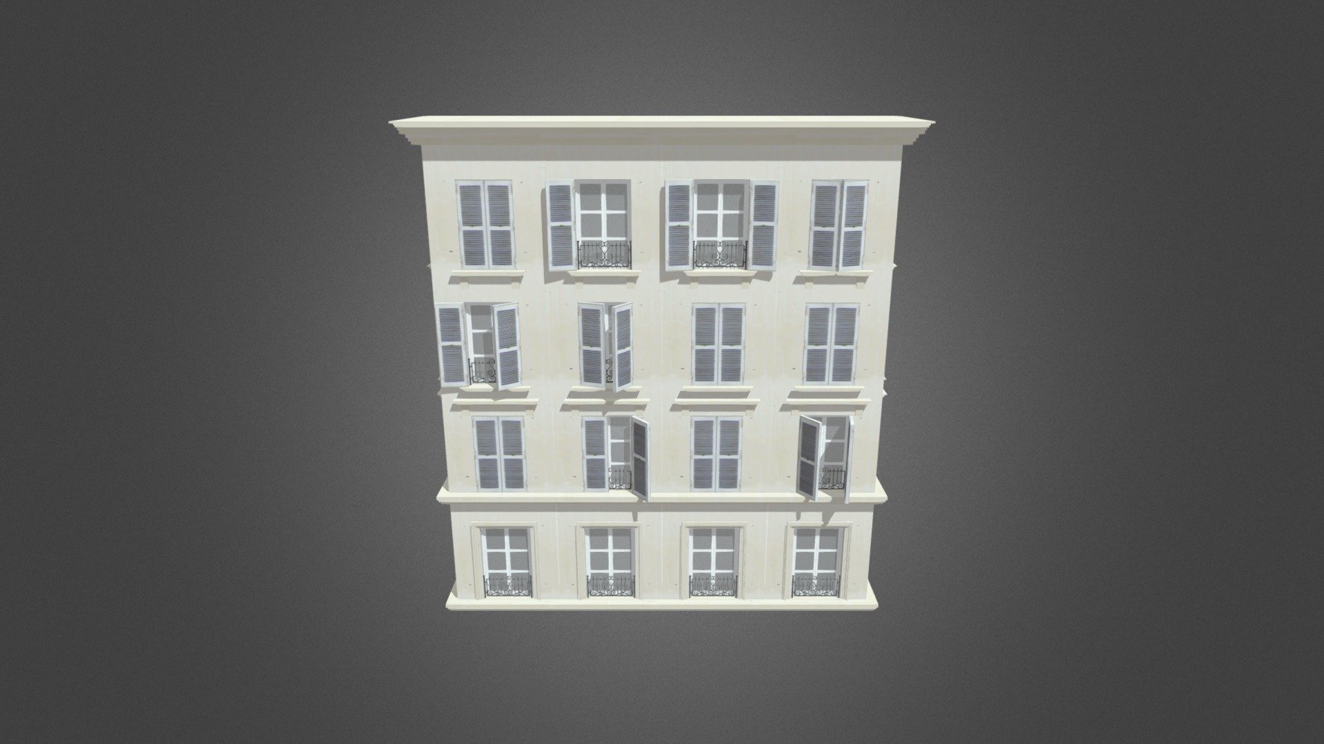 Parisian facade 3d model